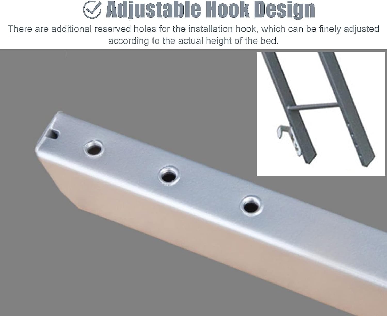 Scaletta Letto a Castello Scala per Letto a Castello per Dormitorio Camper, Scalette di Salita Gemelle Bianche Lunghe Regolabili In Metallo con Ganci, Scalette per Camera da Letto (116cm)