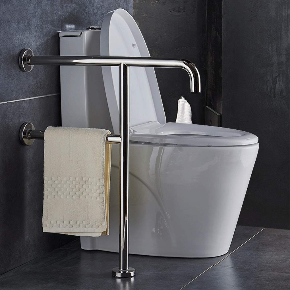 Barra De Apoyo De Acero Inoxidable 304 para Personas Mayores Y Personas con Discapacidad. Pasamanos Sin Barreras para Baño, Inodoro, Reposabrazos De Suelo con Resorte.