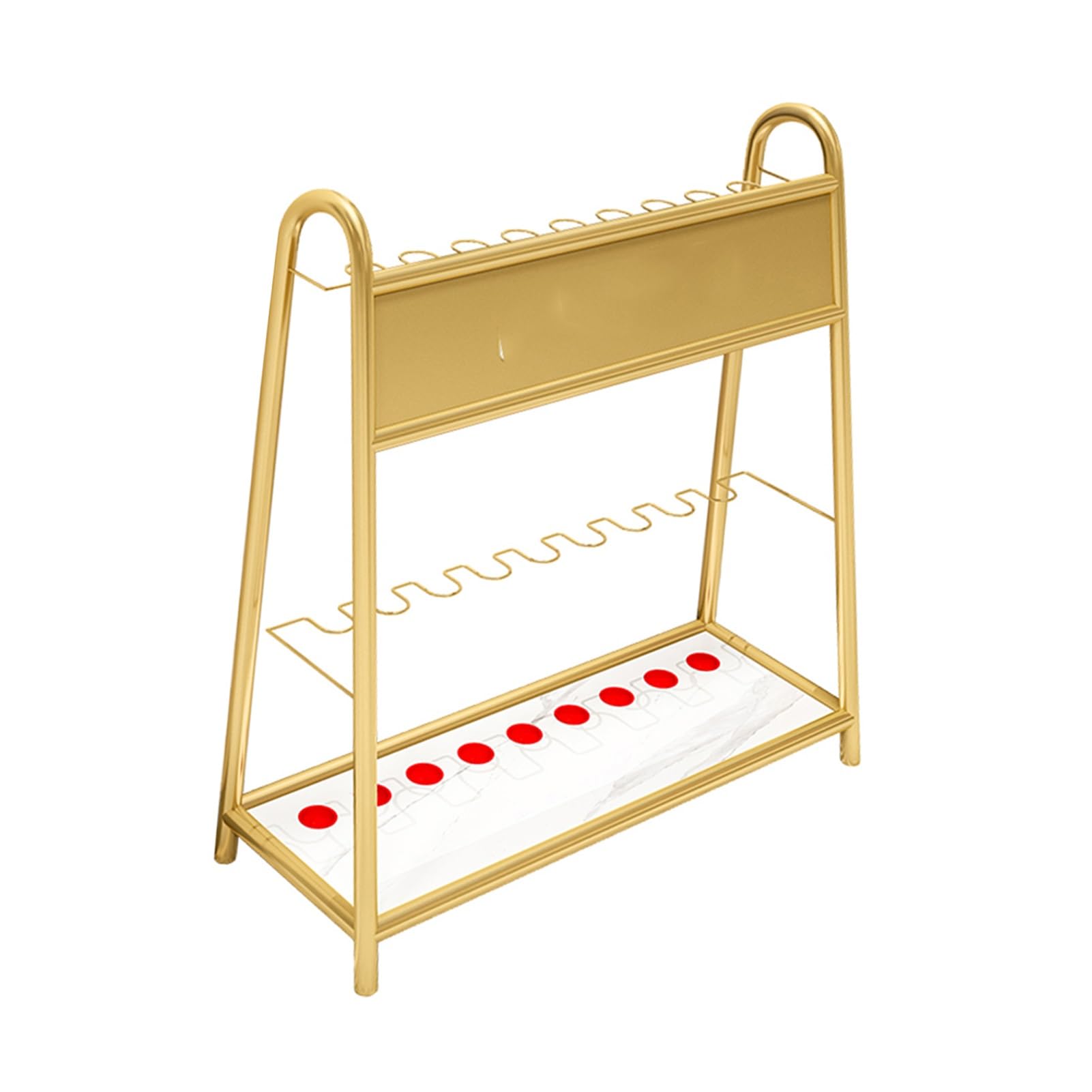 ZFUCMAYL Freestanding Billiards Pool Stick Holder,Display Floor Cue Storage,Billiard Racks,with Stabilizing Holes(Gold)