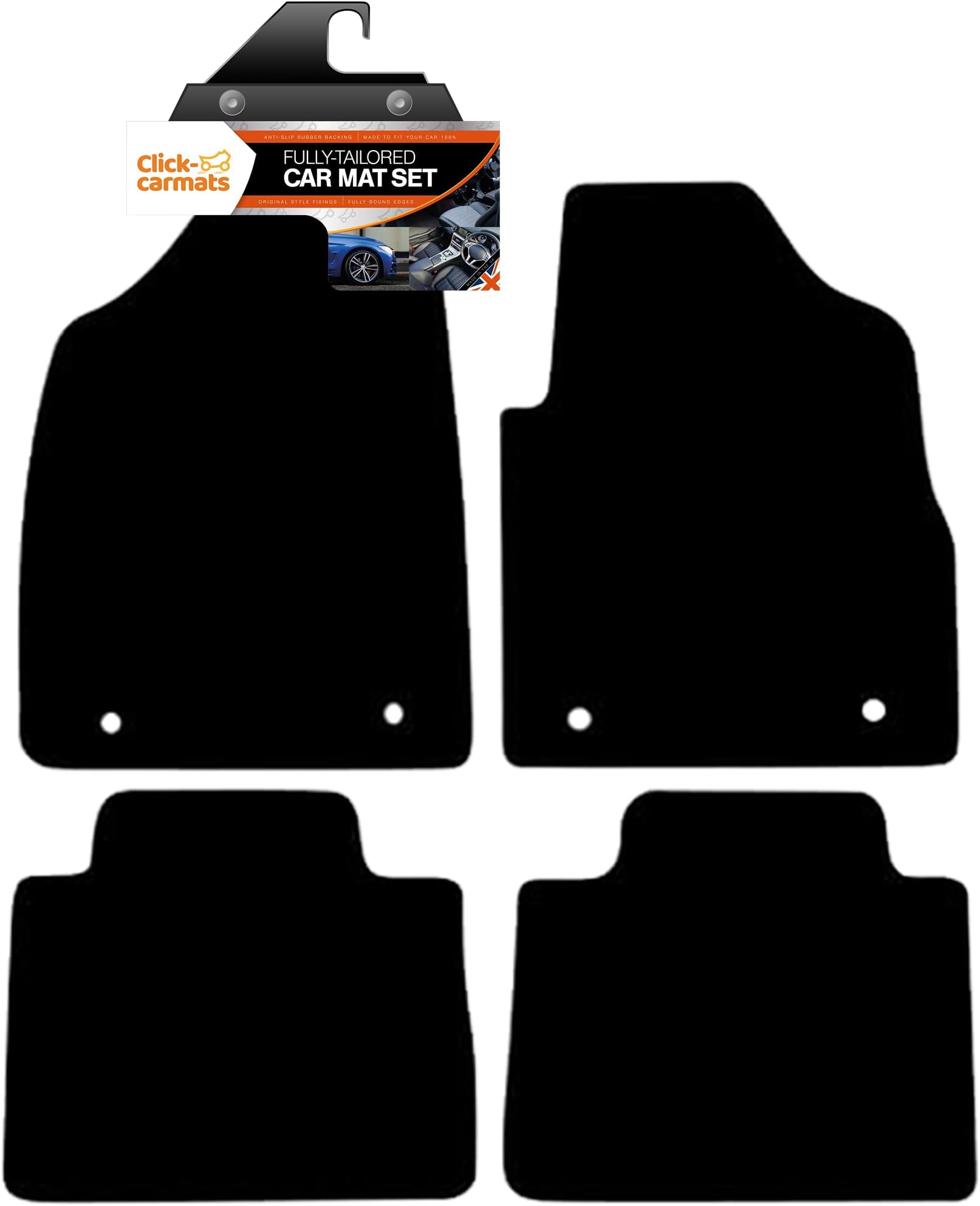 Car Floor Mats for MG HS Automatic 2019-2024 Tailored Custom Fit 4 Piece All Weather 650 Pile Carpet with Anti-Slip Backing and Reinforced Heel Pad - Click-Carmats UK