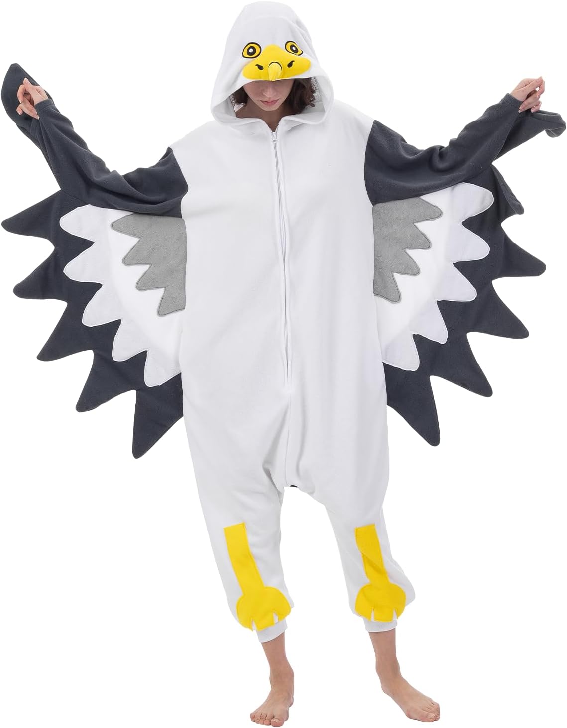 MAXHJX Adult Gorilla Onepiece Costume: Halloween Animal Cosplay Onesie Pajamas Party - Polar Fleece Sleepwear