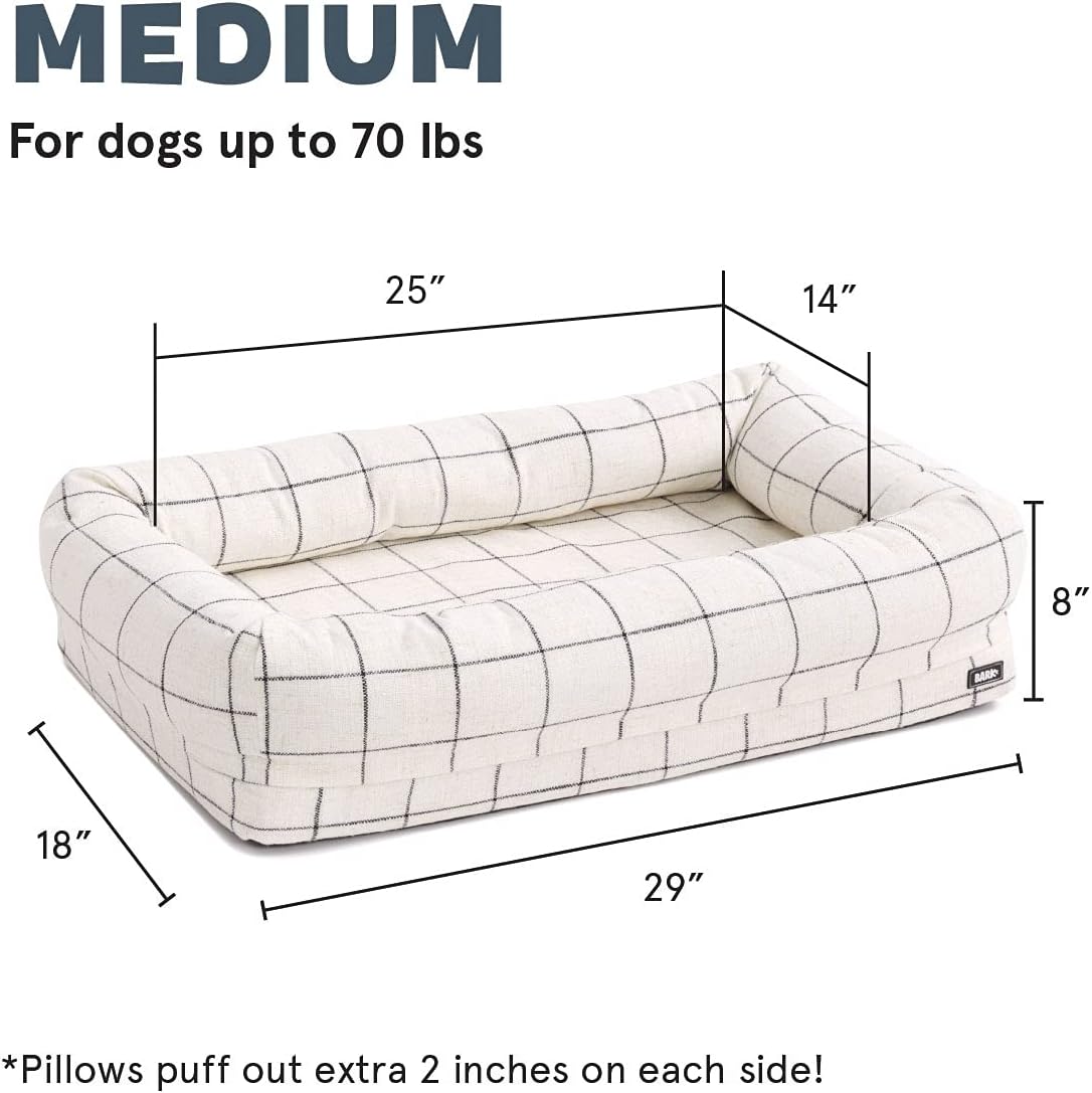 Barkbox Memory Foam Dog Bed with High Density Foam Base for Orthopedic Joint Relief - Crate Lounger, Dog Couch or Sofa Pet Bed - Machine Washable Cover and Water-Resistant Lining - Toy Included