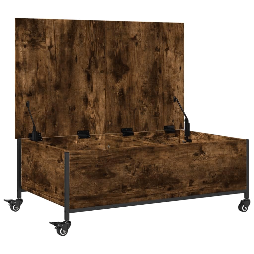 LAPOOH Mesa de Centro con Ruedas Madera ingeniería Roble 91x55x34 cm, Mesa Baja Salon, Mesa Centro Salon, Mesa Auxiliar, Mesa Cafe, Mesita Salon, Muebles De Salon Modernos - 842298