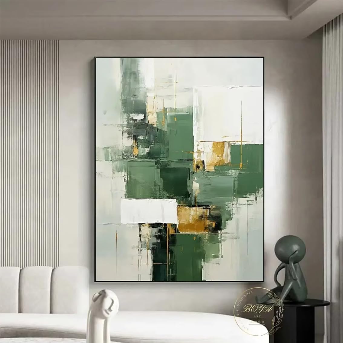 awtrhfc Brown Abstract Painting Modern Orange Wall Art Minimalist Painting Office Wall Decorat(40x50cm(16x20in)/No frame)