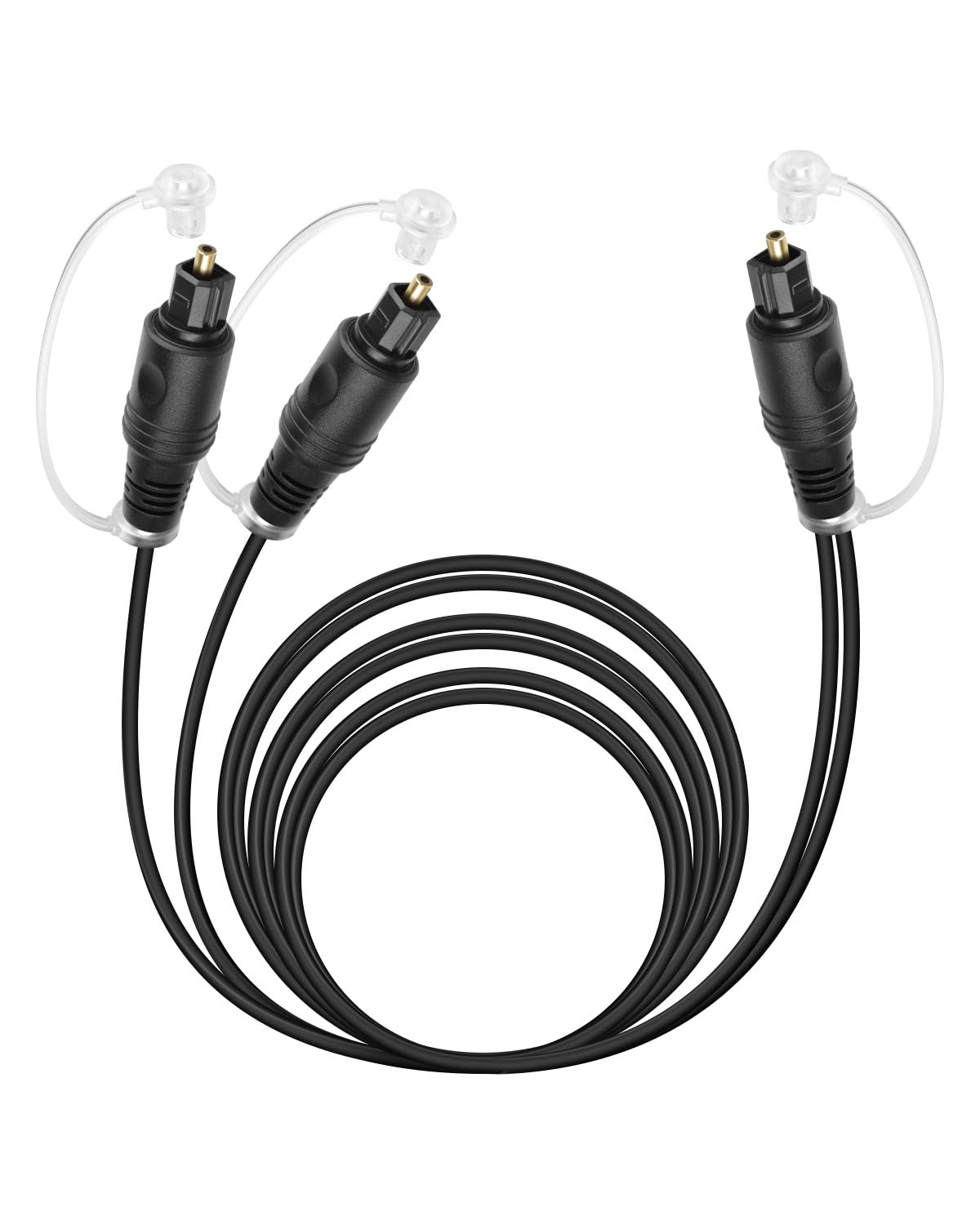 Splitter de audio óptico digital con dos salidas independientes y cable Toslink de 2m 8