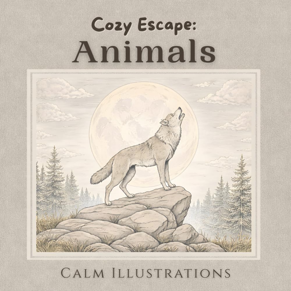 Cozy Escape: Animalls: A Relaxing Adult Coloring Book with Calm Animal Illustrations for Stress Relief and Mindful Coloring