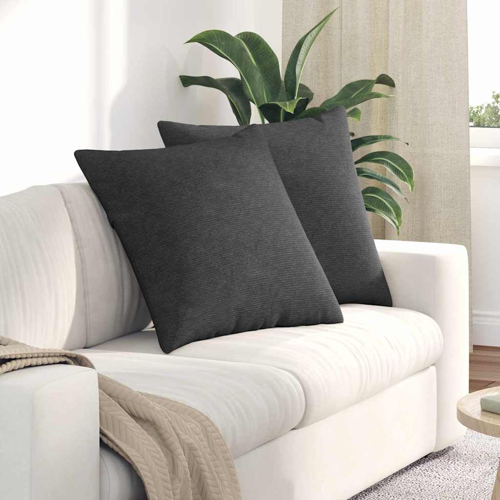 Coussin de canapé en velours gris foncé 80x80 cm pour salon moderne et cocooning