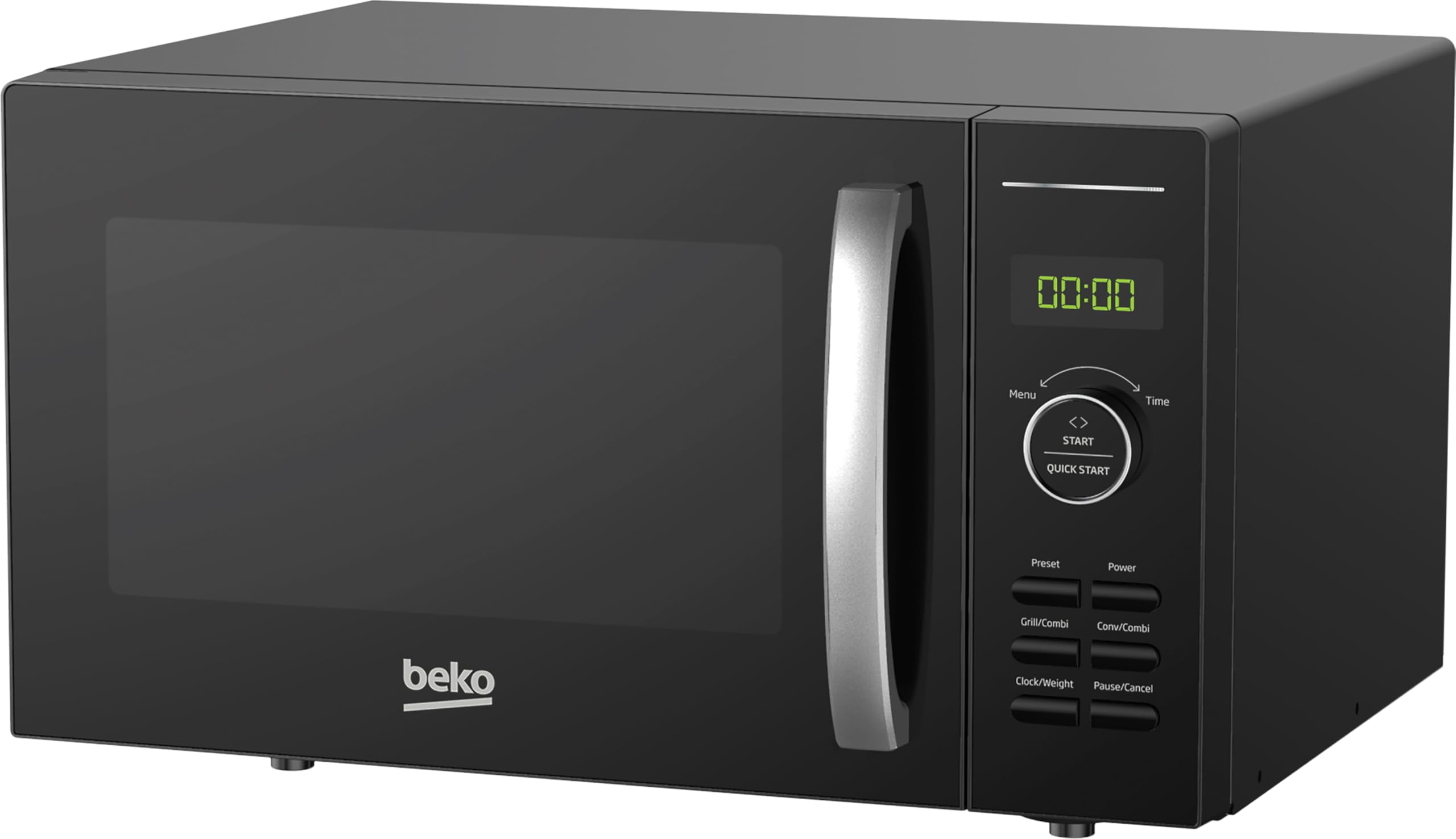 Beko Microondas combinado MCF25310B | Negro | Gran capacidad de 25L | Potencia de microondas de 900 W | Horno de convección de 1950 W | Parrilla de 1950 W