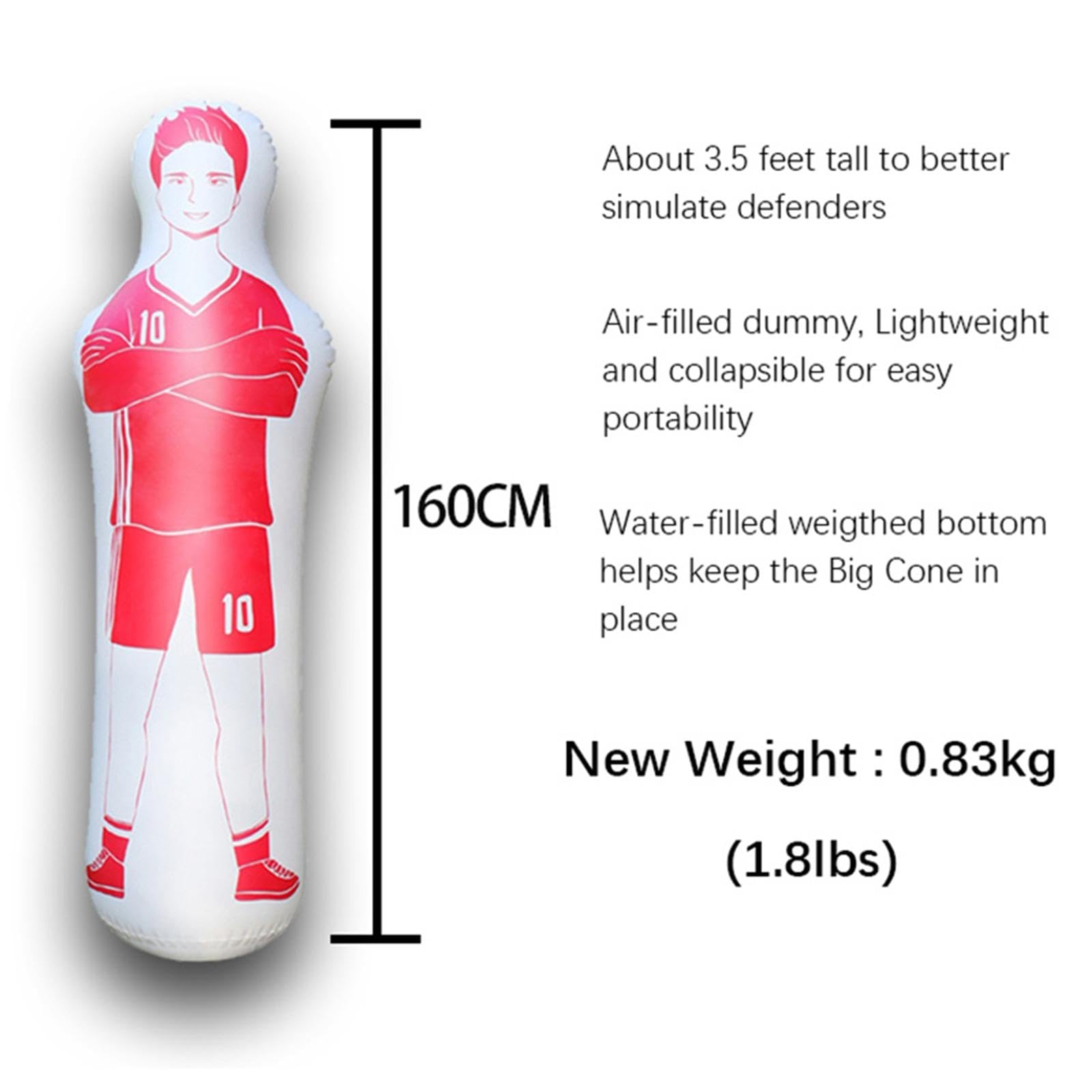 Mannequin gonflable multifonction pour entraînement - Bleu - 160 cm