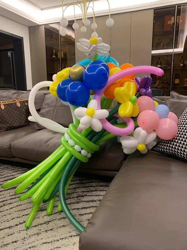 100PCS Magic Skinny Balloons, Colorful Long Latex Balloons Twisting DIY Animal Balloon for Animal Shape Party Christmas Birthday Clowns Wedding Decorations