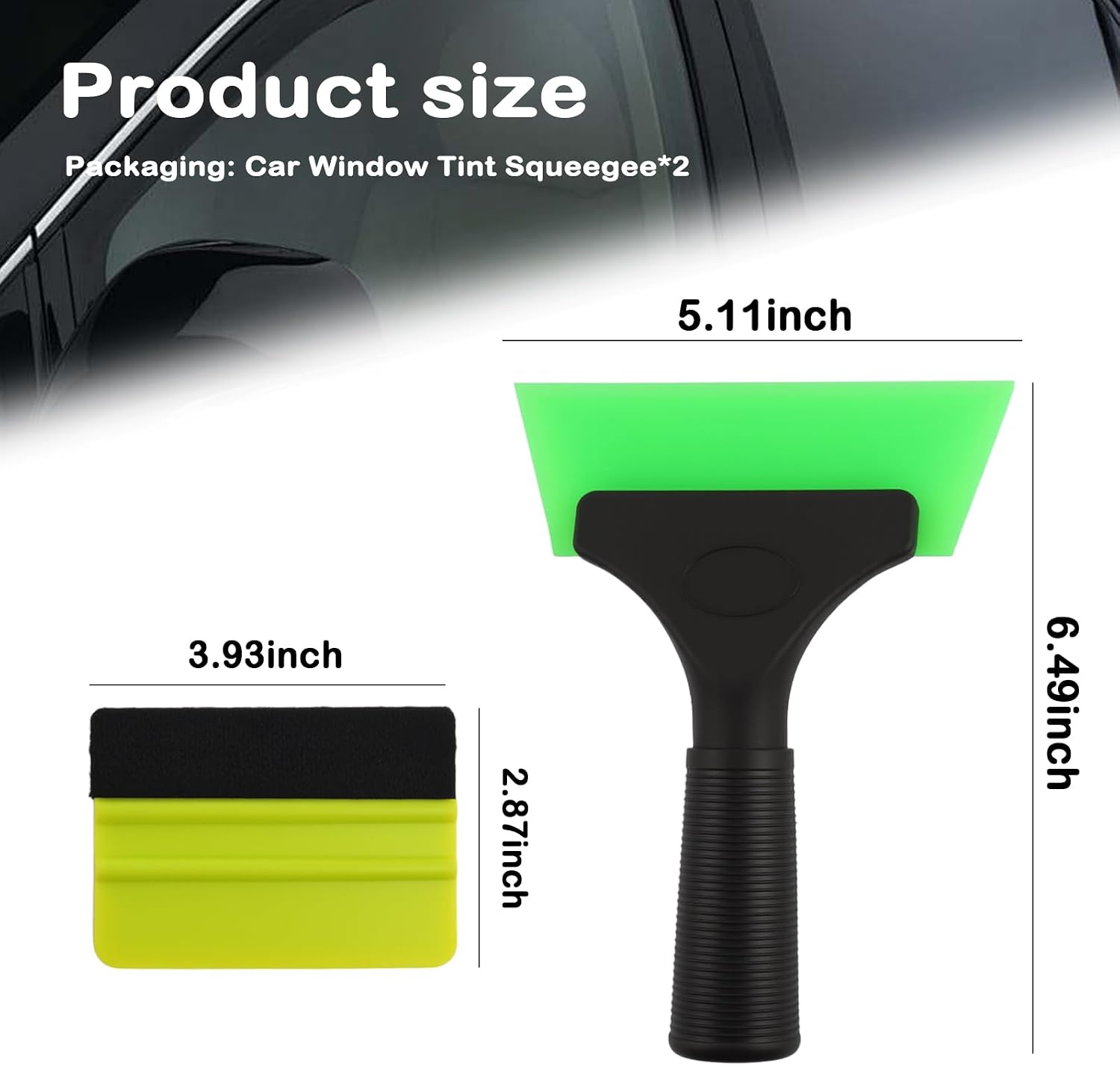 2PCS Car Window Tint Squeegee,Multi-Function Car Window Squeegee for Windows Tinting/Filming with No Bubbles,Portable Small Squeegees for Cars Windows with Anti-Slip Handle