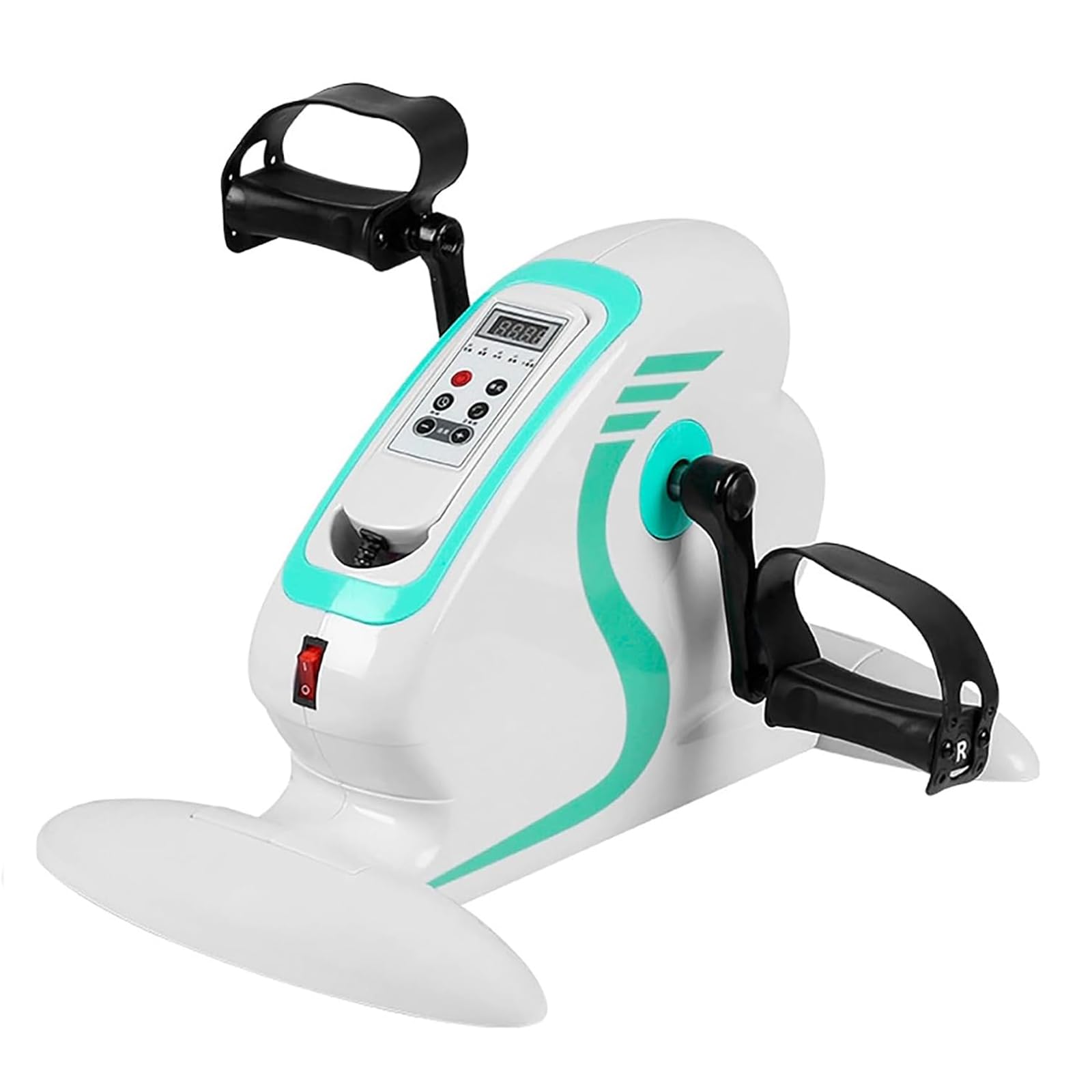 Rower rehabilitacyjny LED, mały instrument do rehabilitacji fitness z pilotem, 5-poziomowa wysokość/12 prędkości, regulowana do przodu i odwracalna