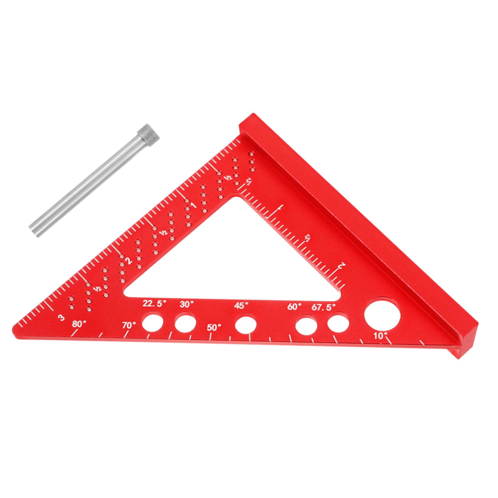 SHINEOFI 4 Pezzi Righello Quadrato per Falegnameria con Goniometro e Strumento Misurazione Alta Precisione per Architetti e Falegnami Design Compatto Progetti e Disegno