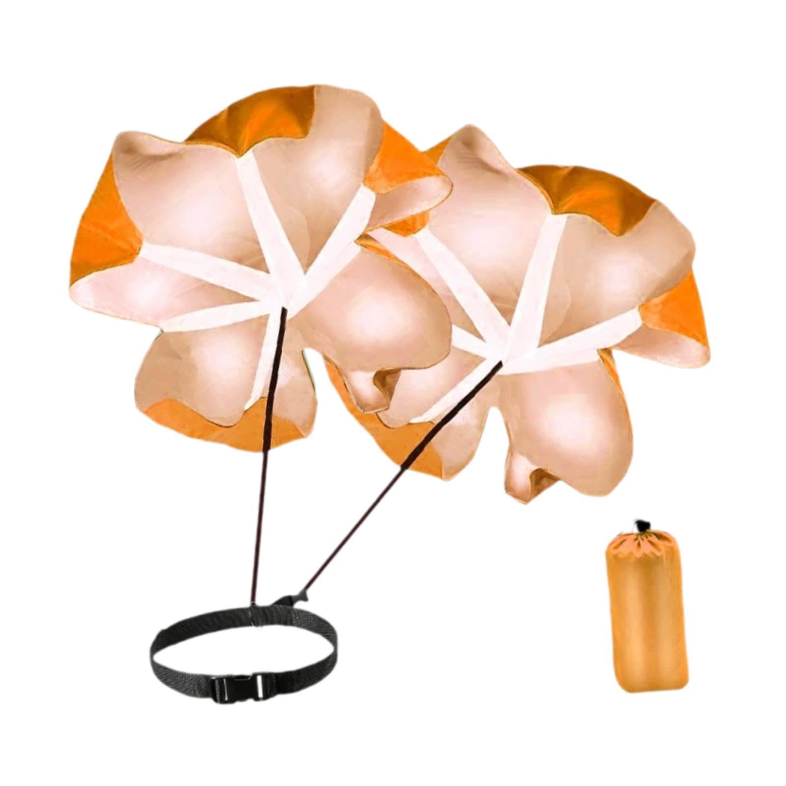 rockible Running Speed Chute Resistance Parachute Fitness 57 inch Powerchute Umbrella for Runner Soccer Basketball Strength Stamina, Orange