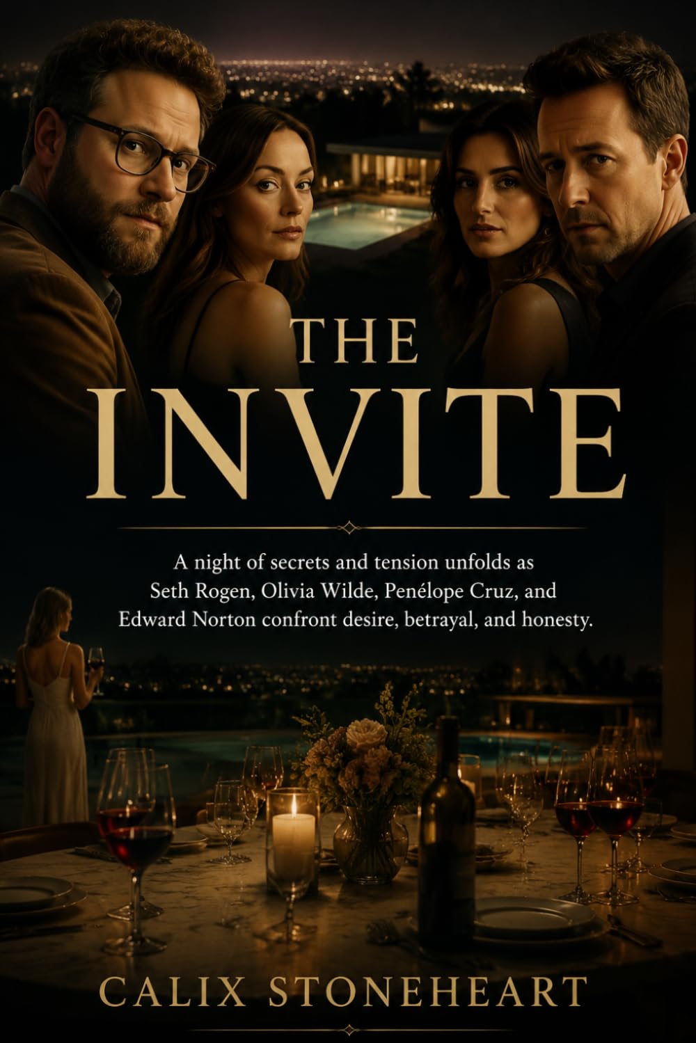 The Invite: A night of secrets and tension unfolds as Seth Rogen, Olivia Wilde, Penélope Cruz, and Edward Norton confront desire, betrayal, and honesty.