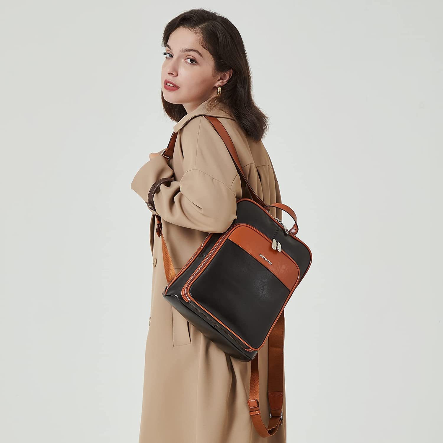 Bostanten Women Genuine Leather Backpack Ladies Rucksack