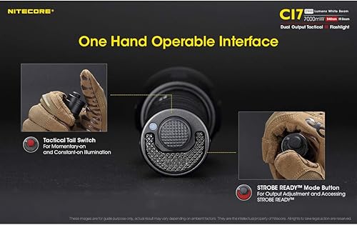 Miniatura 5 de Nitecore CI7 Linterna táctica de 2500 lúmenes con 7000 mw 940nm iluminador infrarrojo IR de largo alcance y un conjunto recargable, organizador