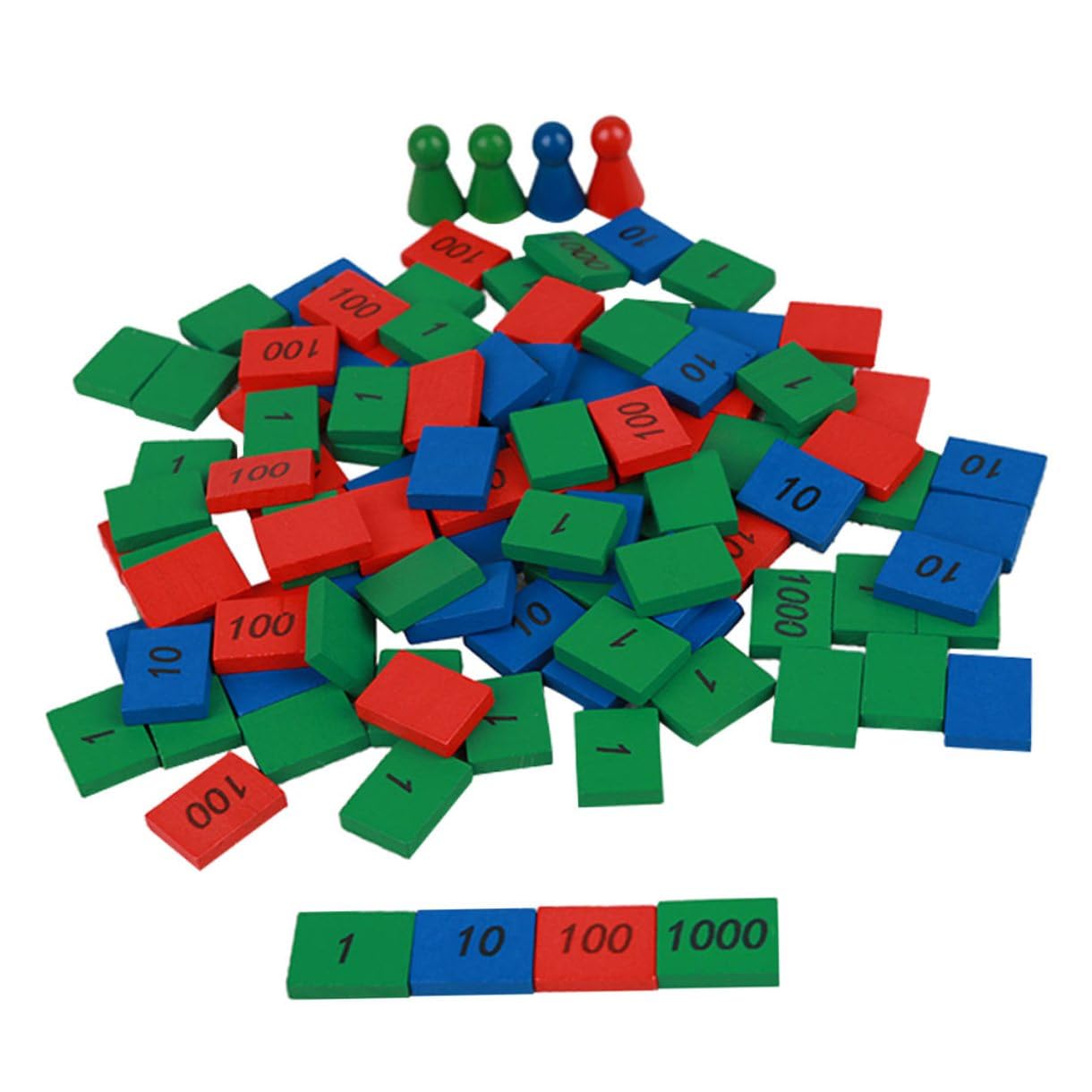Juego de Sellos Matemáticos Montessori de Madera para Niños y Niñas, Mini Tamaño, 112 Piezas, Juguete Educativo para Bebés de 6 a 12 Meses, Desarrollo Temprano y Coordinación