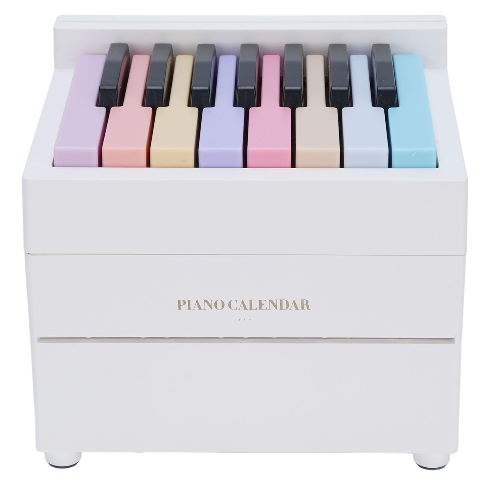 Generic Kalendarz na Biurko z Fortepianem 2025 Kalendarz Muzyczny Odtwarzany Przez Bluetooth na Prezenty z Zakresu Dekoracji Domowego Biura (WHITE)