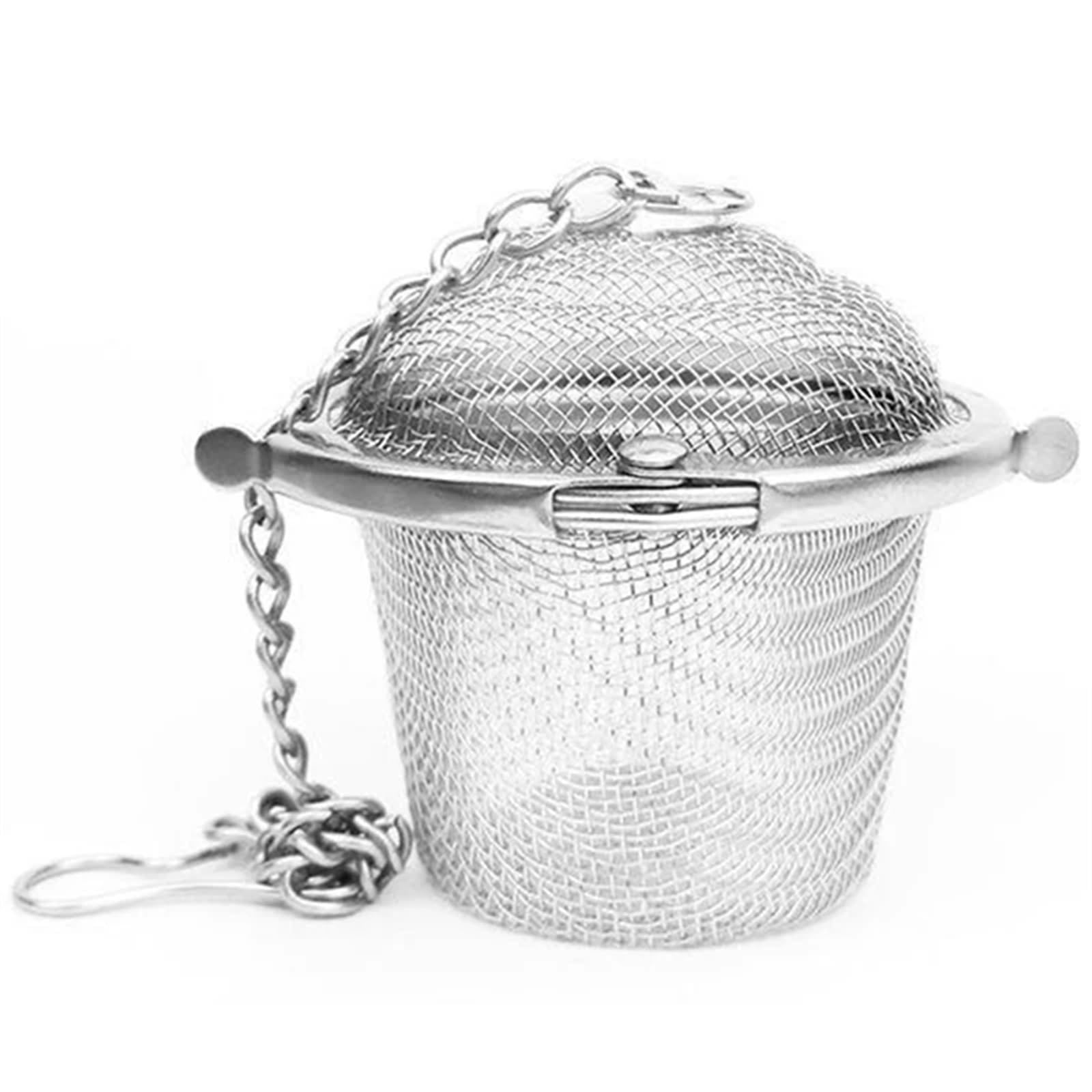 Tamiz para harina, 1 colador de harina, bola hierbas, té y especias, duradero, plateado, reutilizable, malla inoxidable, for tetera con cierre(6.5x6.5cm)