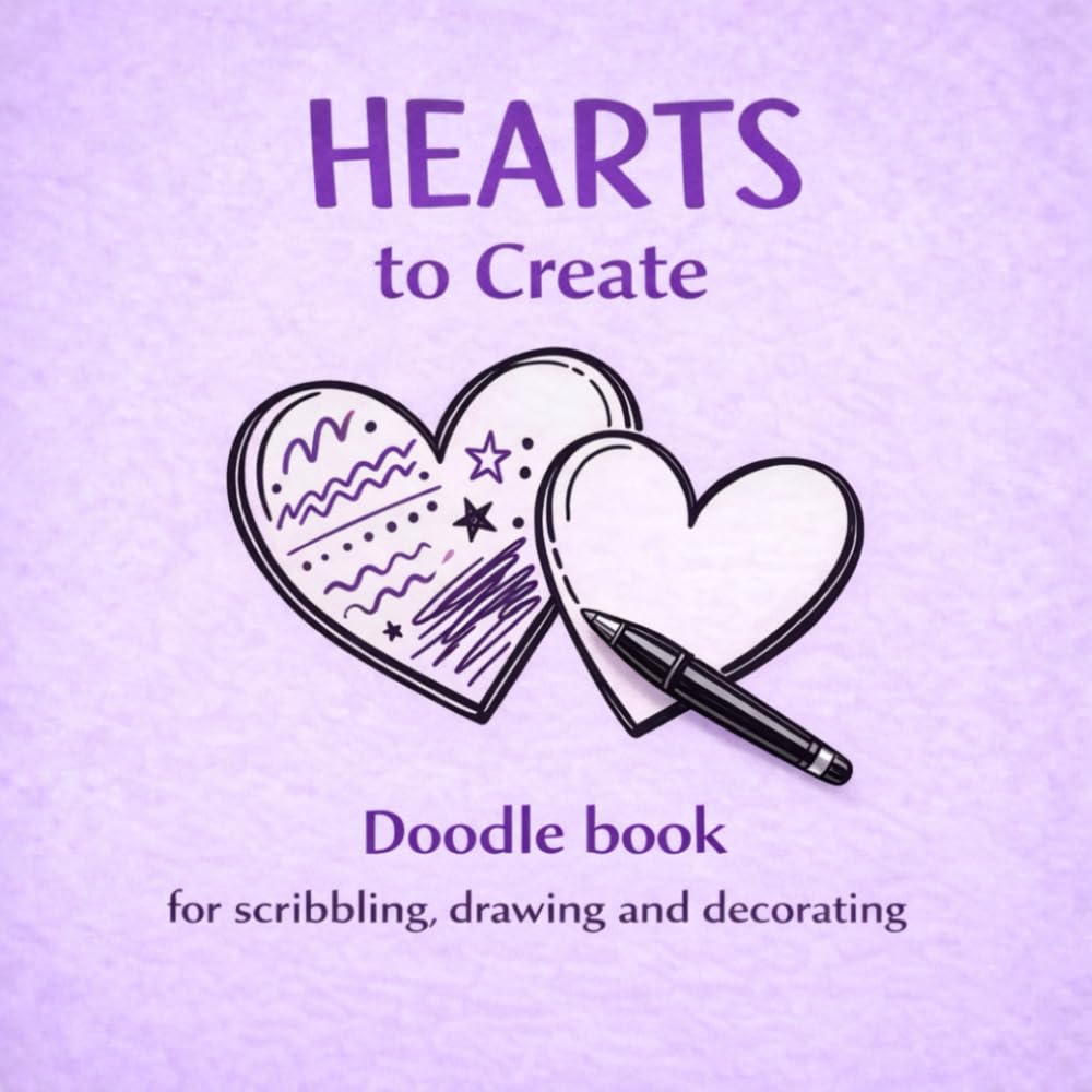 Hearts to Create: A simple doodle book for scribbling, drawing and decorating; for children and adults, for lovers