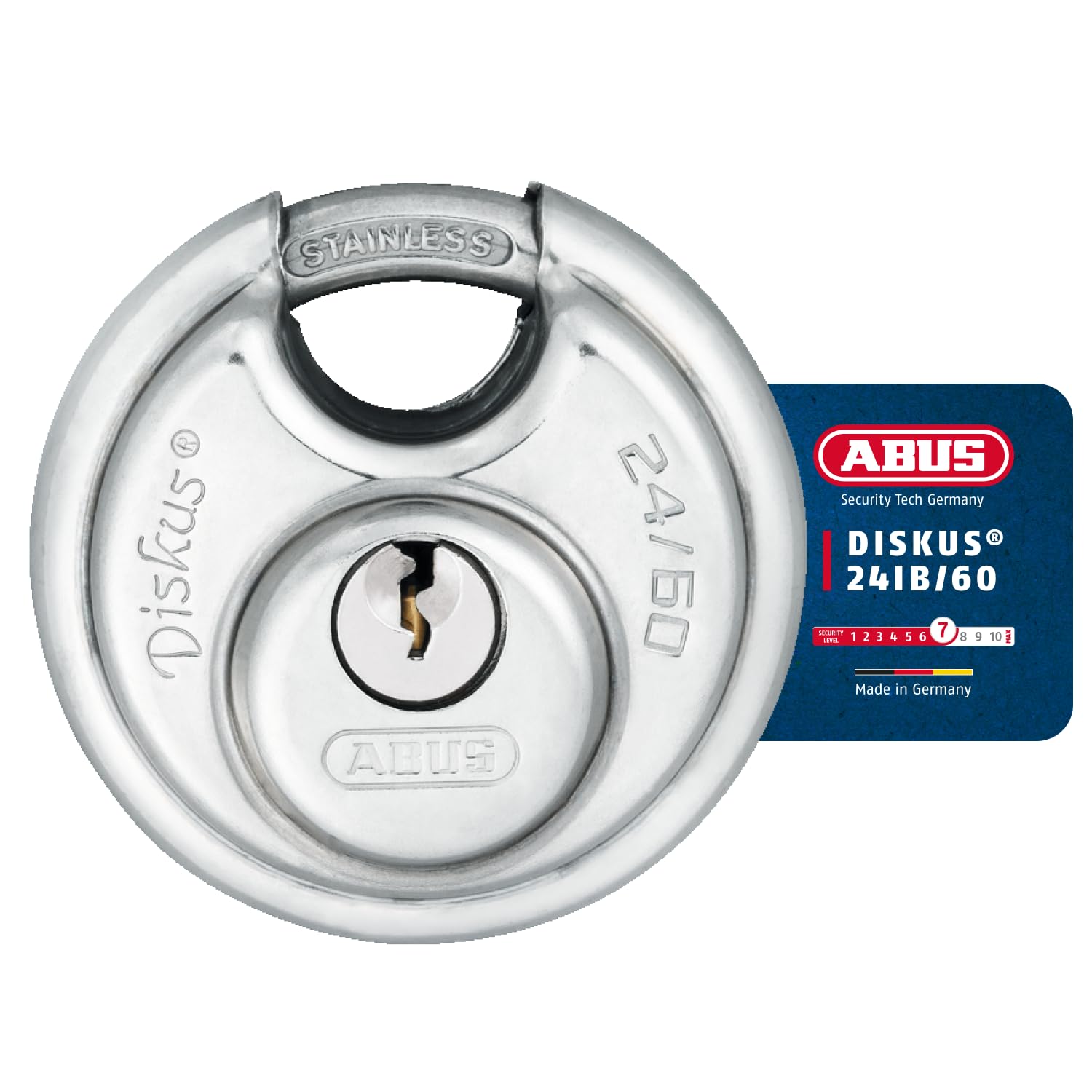 ABUS Mechanical 24IB/60mm Diskus® Padlock Carded ABU24IB60C