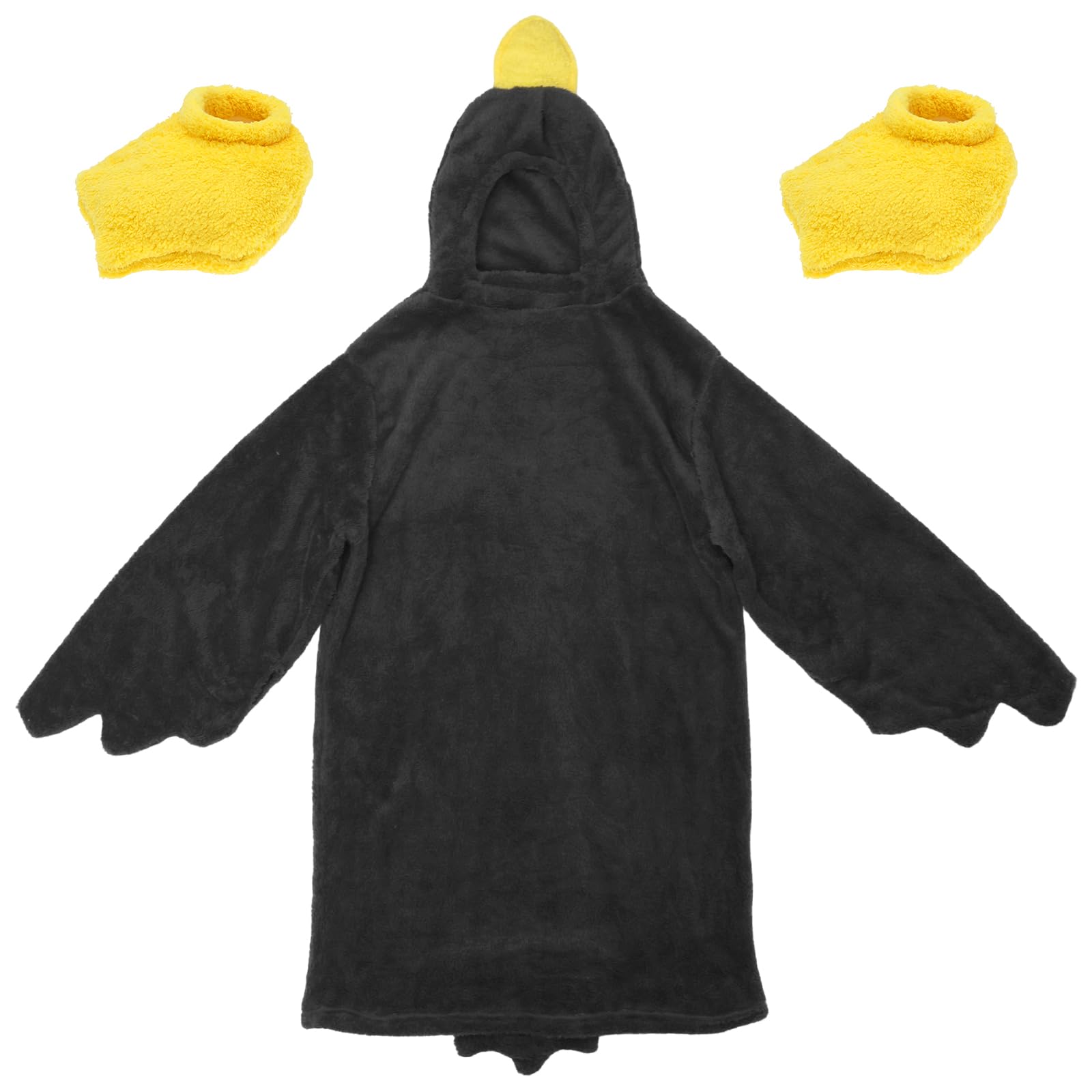 HAIJED Goose Onesie, Thick CoralFleece Duck Blanket Hoodie with Sleeves And Shoes, Wearable Winter Warm Ducks Pajamas Funny Onesie for Adults Kids Sleeping Home Party(gray goose suit,XL)