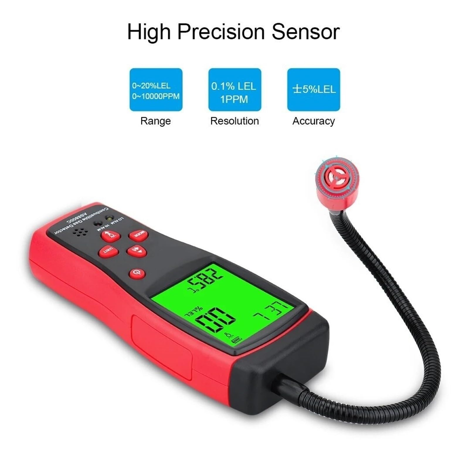 Przenośny Detektor Wycieku Gazu AS8800C 0-10000PPM