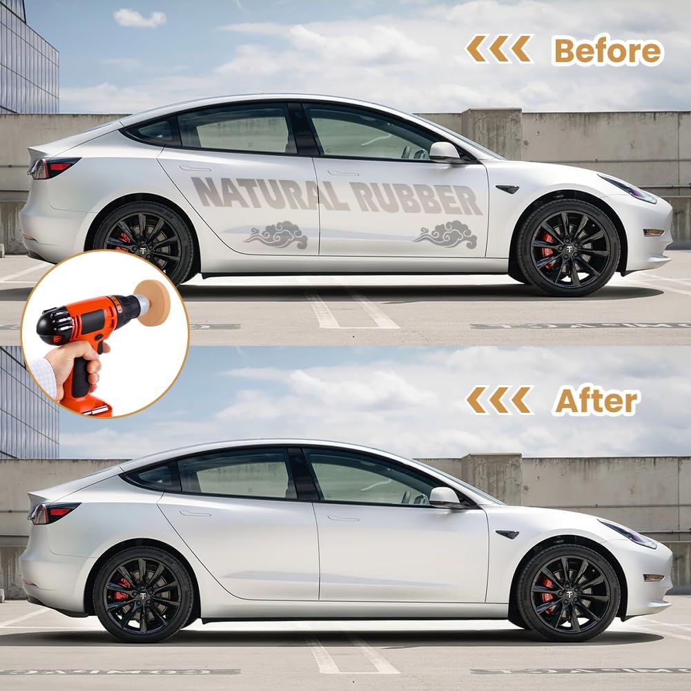 2Pcs Car Eraser Wheel Decal Remover with Adapter & Plastic Scraper Kit, 3.5 Inch Rubber Eraser Wheel for Drill, Remover Tool for Removing Vinyl, Stickers, Graphics & Tape Residue