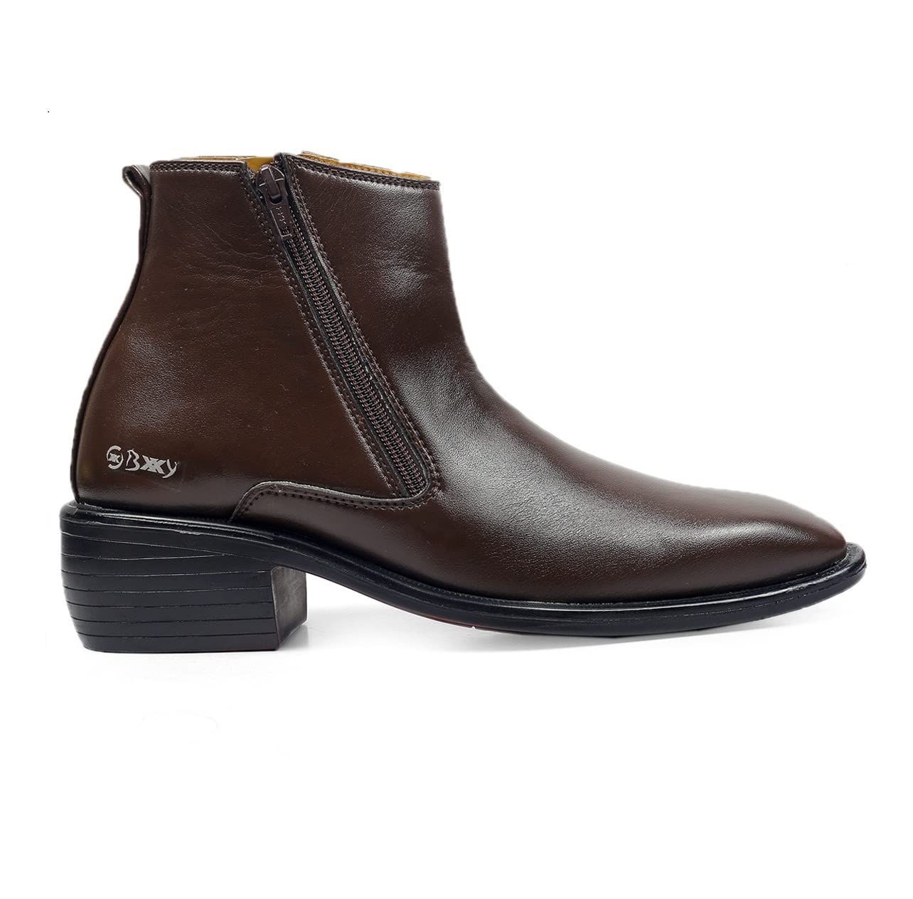 Mens 2 Inch Heel Height Increasing Brown Formal Ankle Boots-6 UK (B0BNBLSW7Q) Amazon Price History, Amazon Price Tracker
