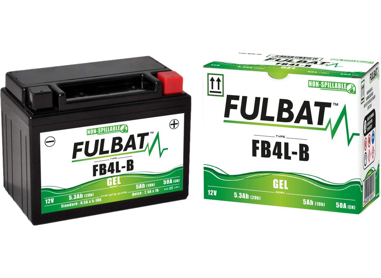Fulbat - Batteria moto Fulbat Gel FB4L-B, YB4L-B, 12V, 5,3AH, 50A