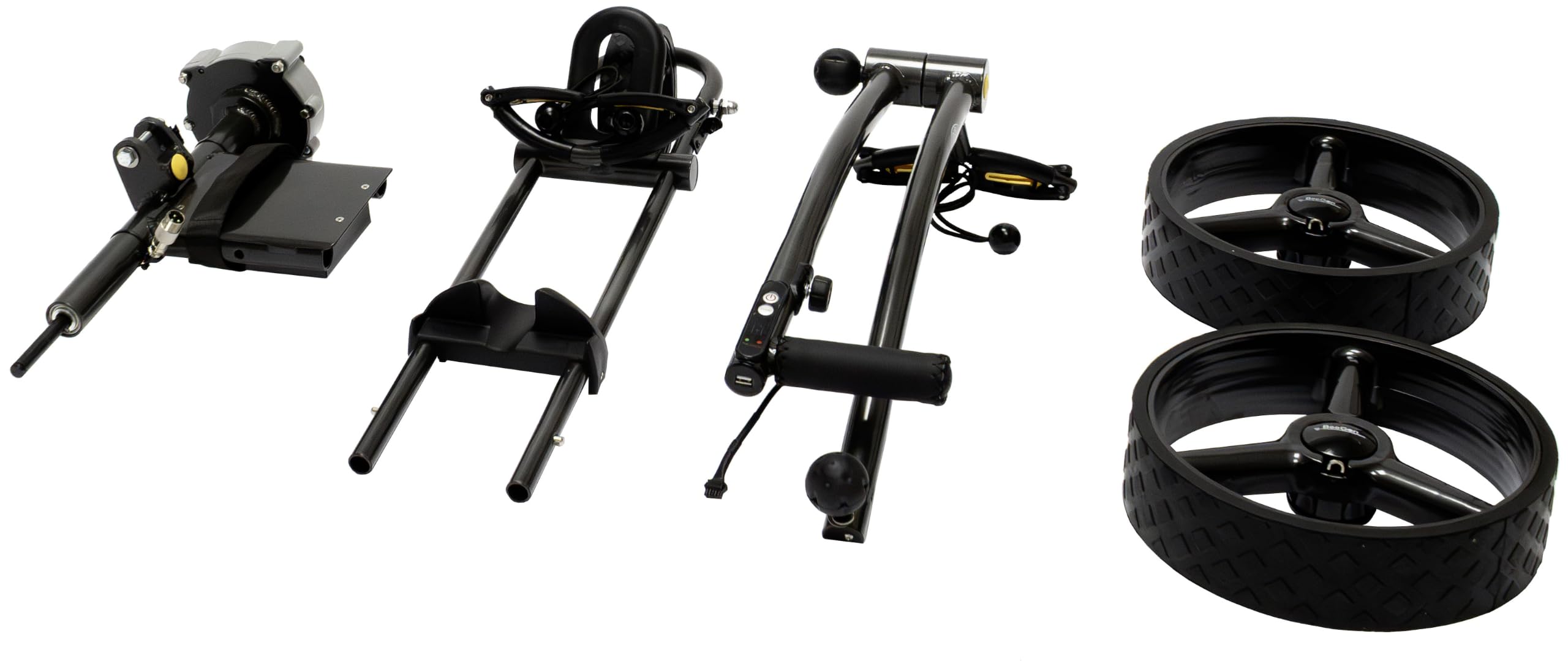 BeeGon Golf Chariot de Golf électrique GT-X400 Pro Anthracite avec Batterie au Plomb 33 Ah
