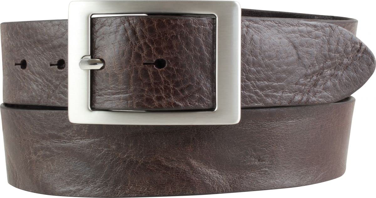 BELTINGER Gürtel aus Vollrindleder Used-Look mit Doppel-Schließe 4 cm | Jeans-Gürtel für Herren 40mm | Ledergürtel Vintage-Look 4cm