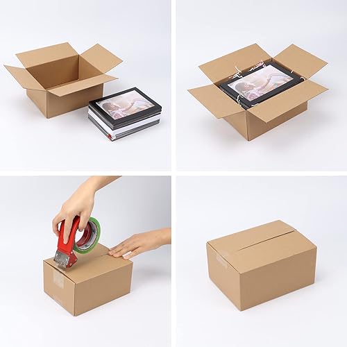 Miniatura 5 de CRUGLA 40 paquetes de cajas de envío de 8 x 6 x 4, cajas de cartón para pequeñas empresas, cajas de correo corrugado a granel para embalaje