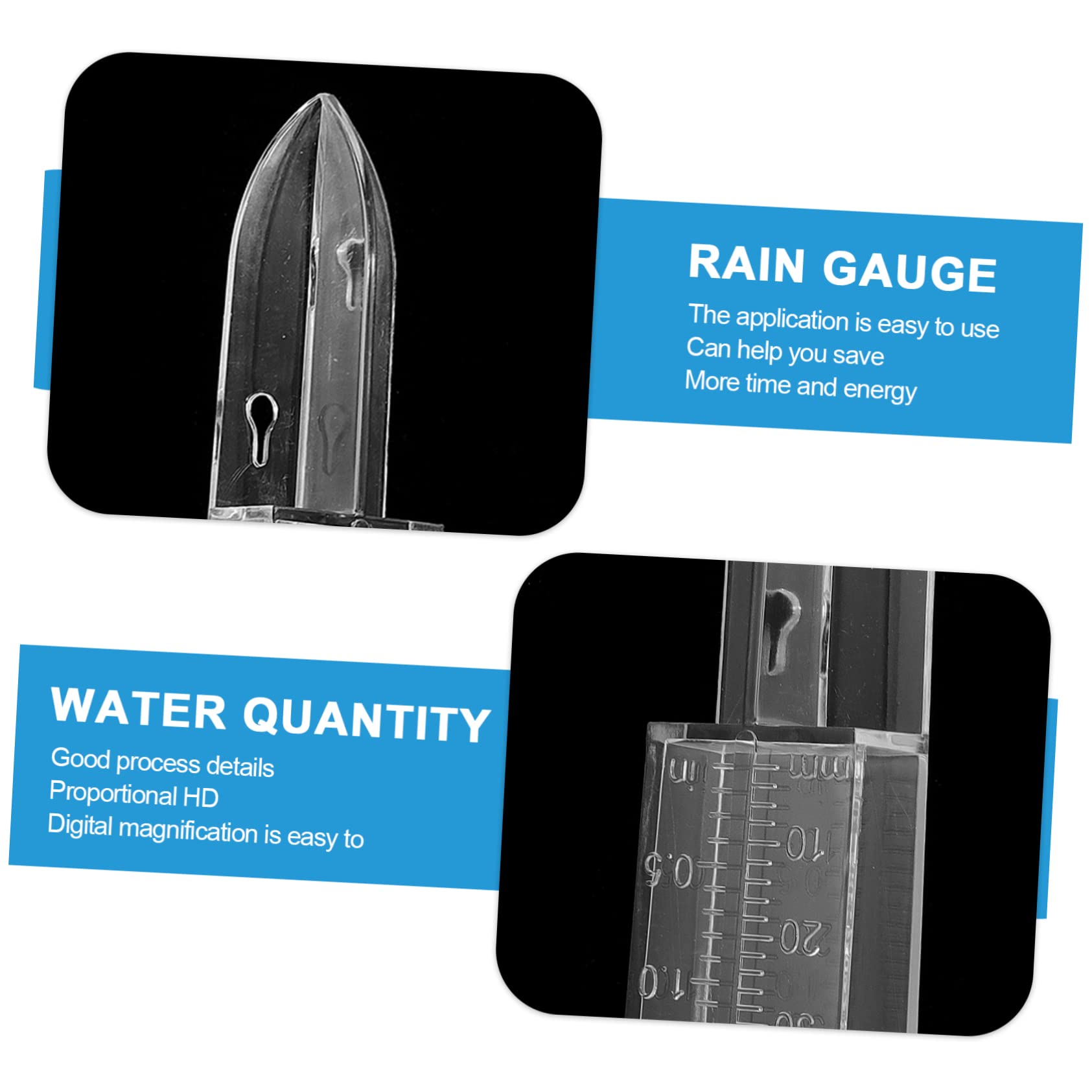HANABASS Garden Rainwater Measuring Instrument Rain Gage Rain Measure Gauge Easy to Read Numbers Durable Plastic