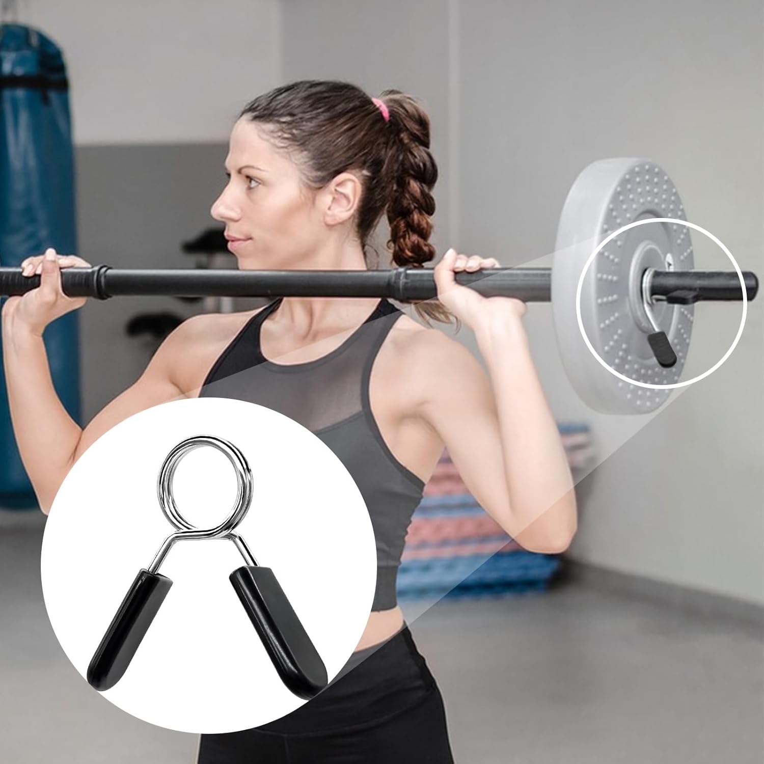 Qiuyan 4pcs Spring Collar Clips 1 inch Dumbbell Barbell Clamp Collars for Many Gym Equipments, Weightlifting Bars, Strength Training etc (25mm) 7 61YgwHmWqXL. AC SL1500