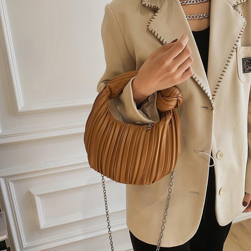 Miniatura 4 de Bolsa de bola de masa fruncida para mujer, bolso de mano, bolso de mano retro, bolso cruzado