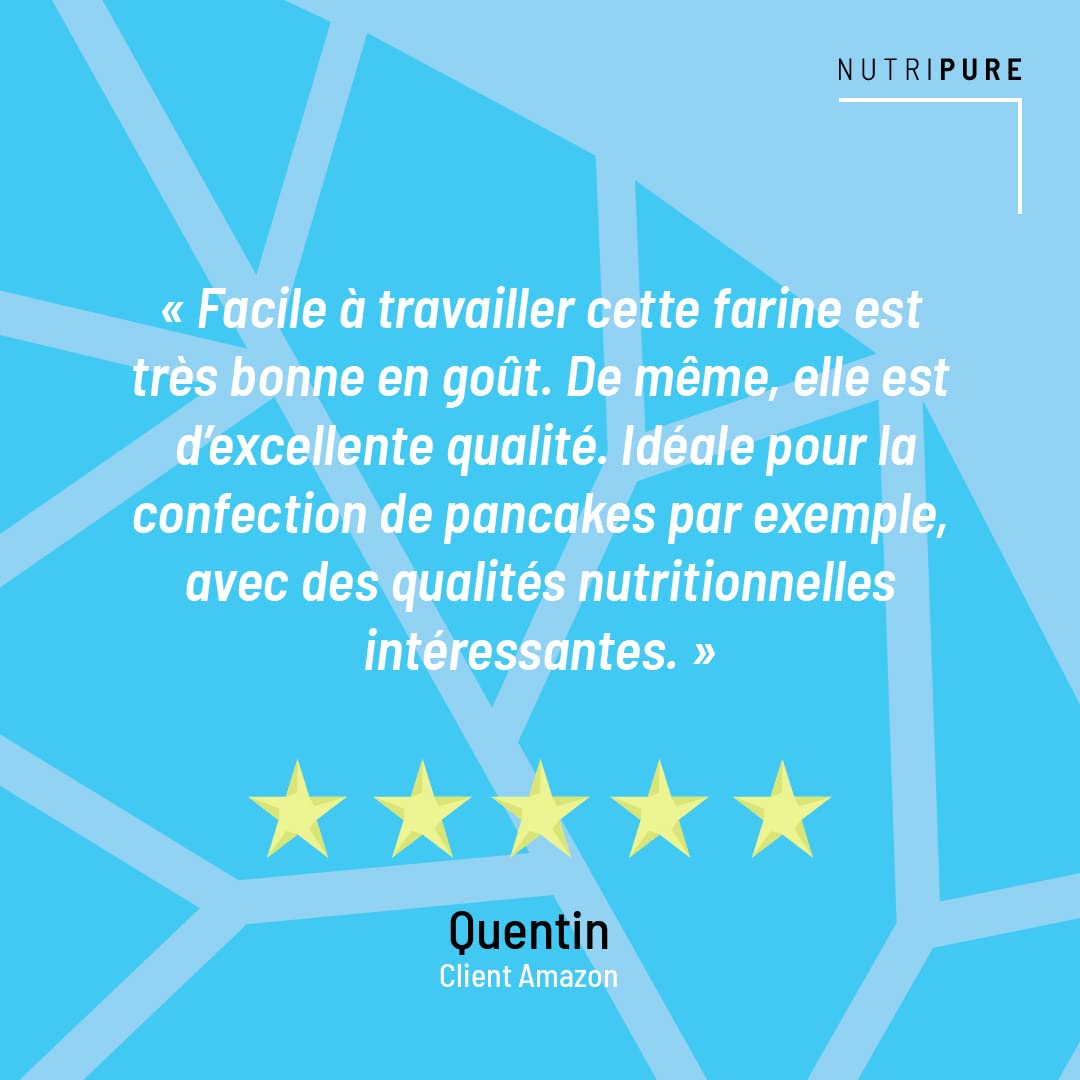 Nutripure | Farine de Patate Douce BIO & Vegan | 100% Naturelle | En Poudre | Alternative sans Gluten & OGM | Basifiant | Indice Glycémique Bas | Idéale au petit déjeuner & en Pâtisserie | 750 G