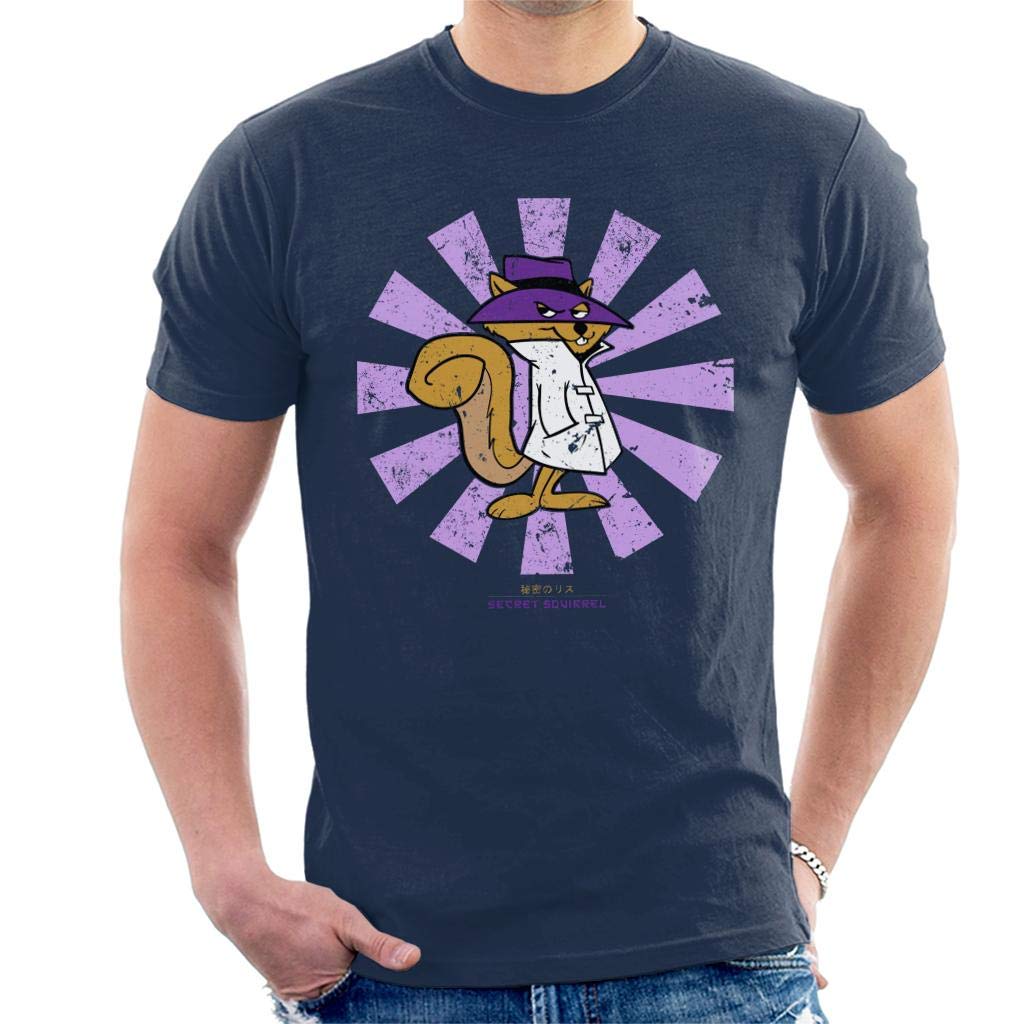 Cloud City 7 Men's Navy Blue Secret Squirrel Retro Japanese T-Shirt