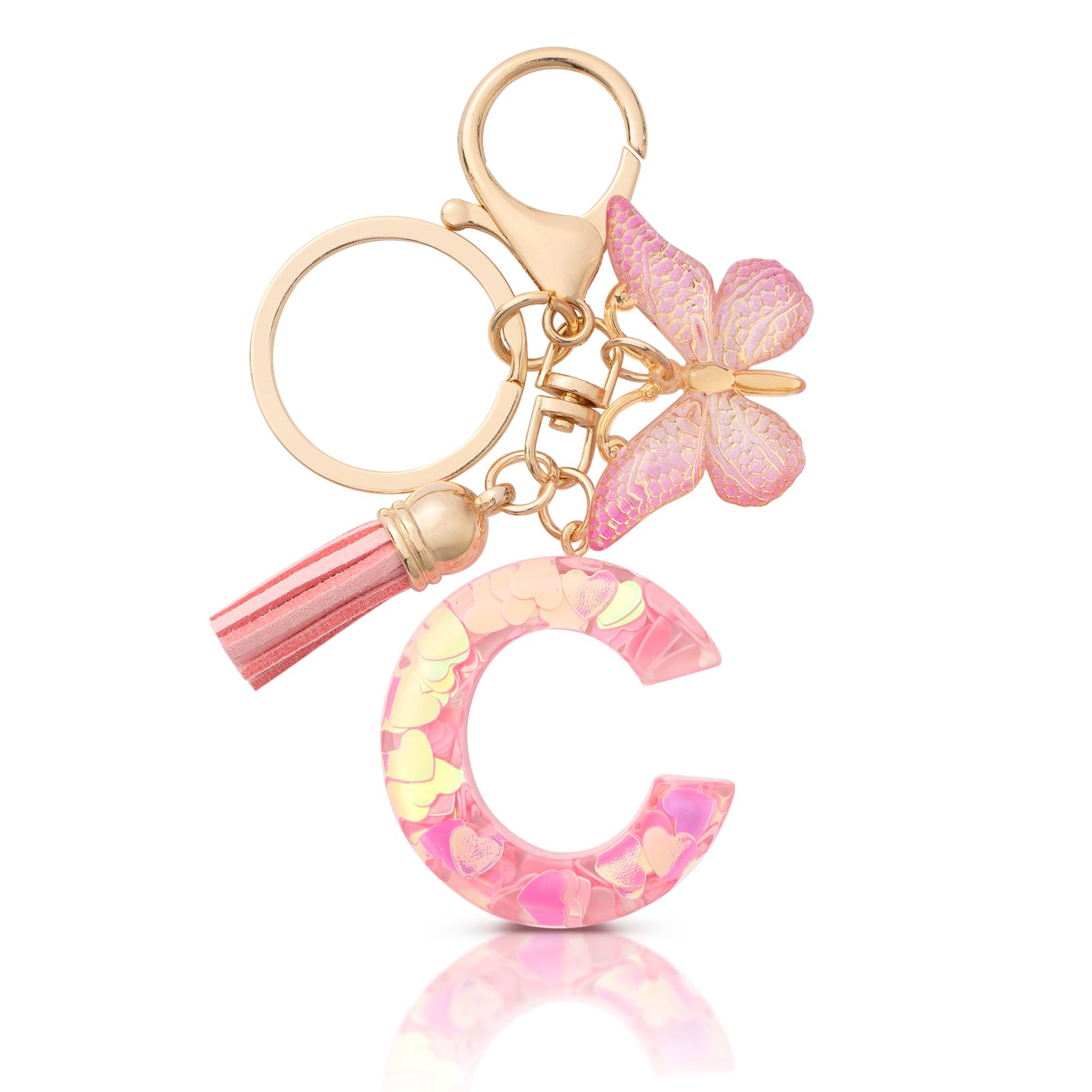 CHUQING Schlüsselanhänger Buchstabe Mädchen Schlüsselanhänger mit Anfangsbuchstaben Anhänger Schlüssel Letter Keychain für Frauen Damen