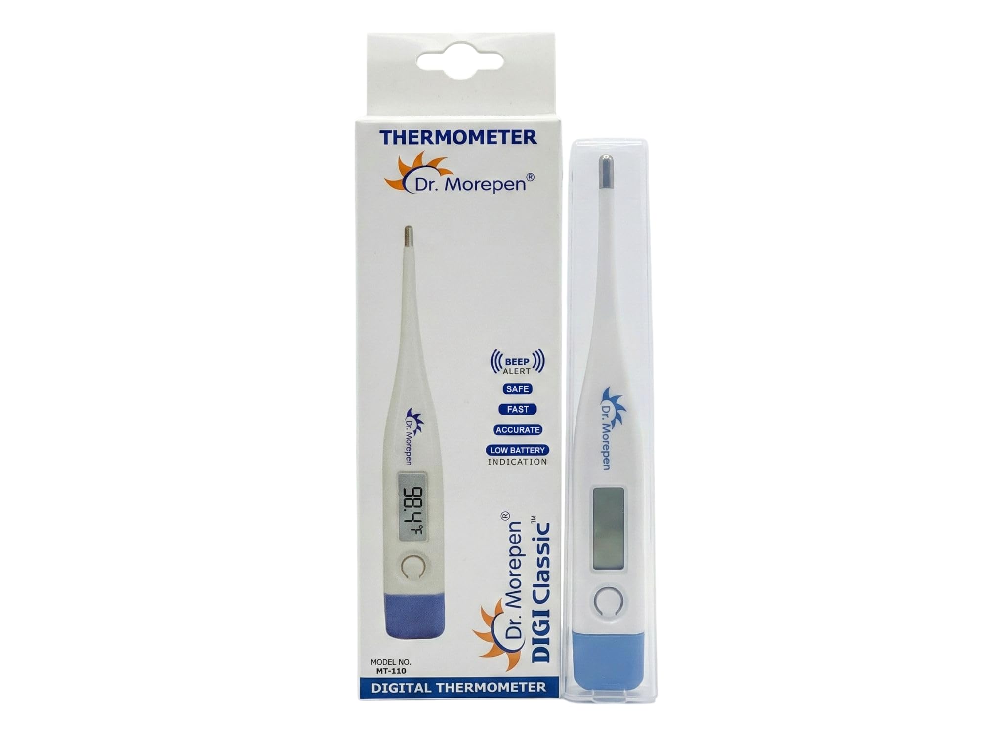 Dr. Morepen MT-110 Digital Thermometer with Fast Reading, Beep Alert, Low Battery Indication, Safe and Accurate Temperature Measurement