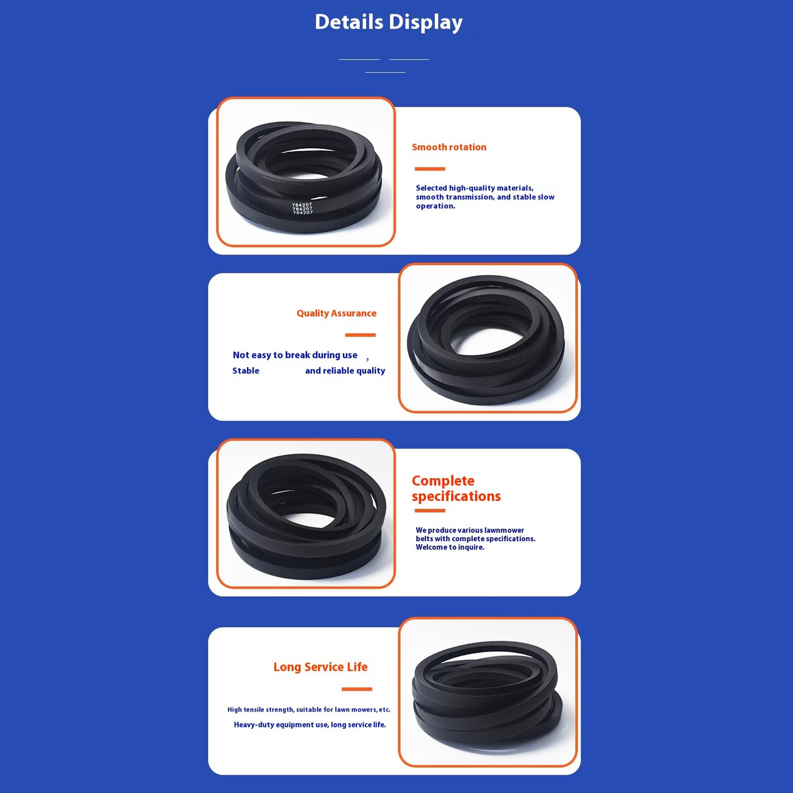 Sostituzione della cinghia trasmissione Strength per 784207 926550 926436 926444 Accessori per cinghia trasmissione per tosaerba a bordo