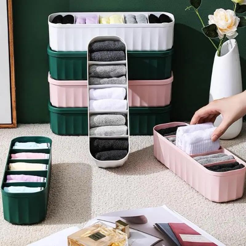 pack of 4 closet storage dividers for household use wardrobe storage box set of 4,scarves,socks,wardrobe organizer for storage,tie,inner-wear,storage dividers,clothing,multicolor