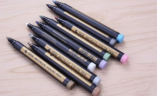 Miniatura 3 de Elonglin Rotuladores metálicos, juego de 10 colores metálicos para regalo de felicitación de cumpleaños, fabricación de tarjetas, pintura en roca,