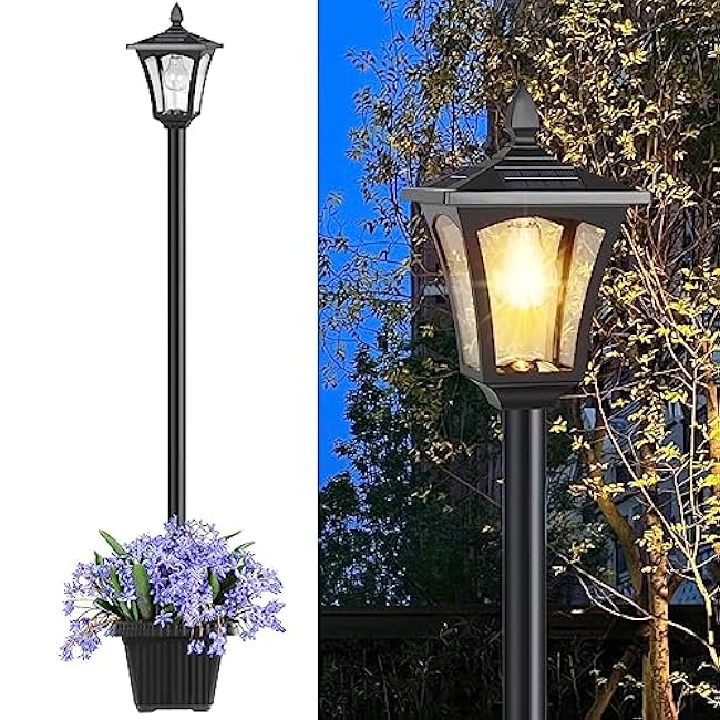72 Solar Lamp Post Light Glass Warm White