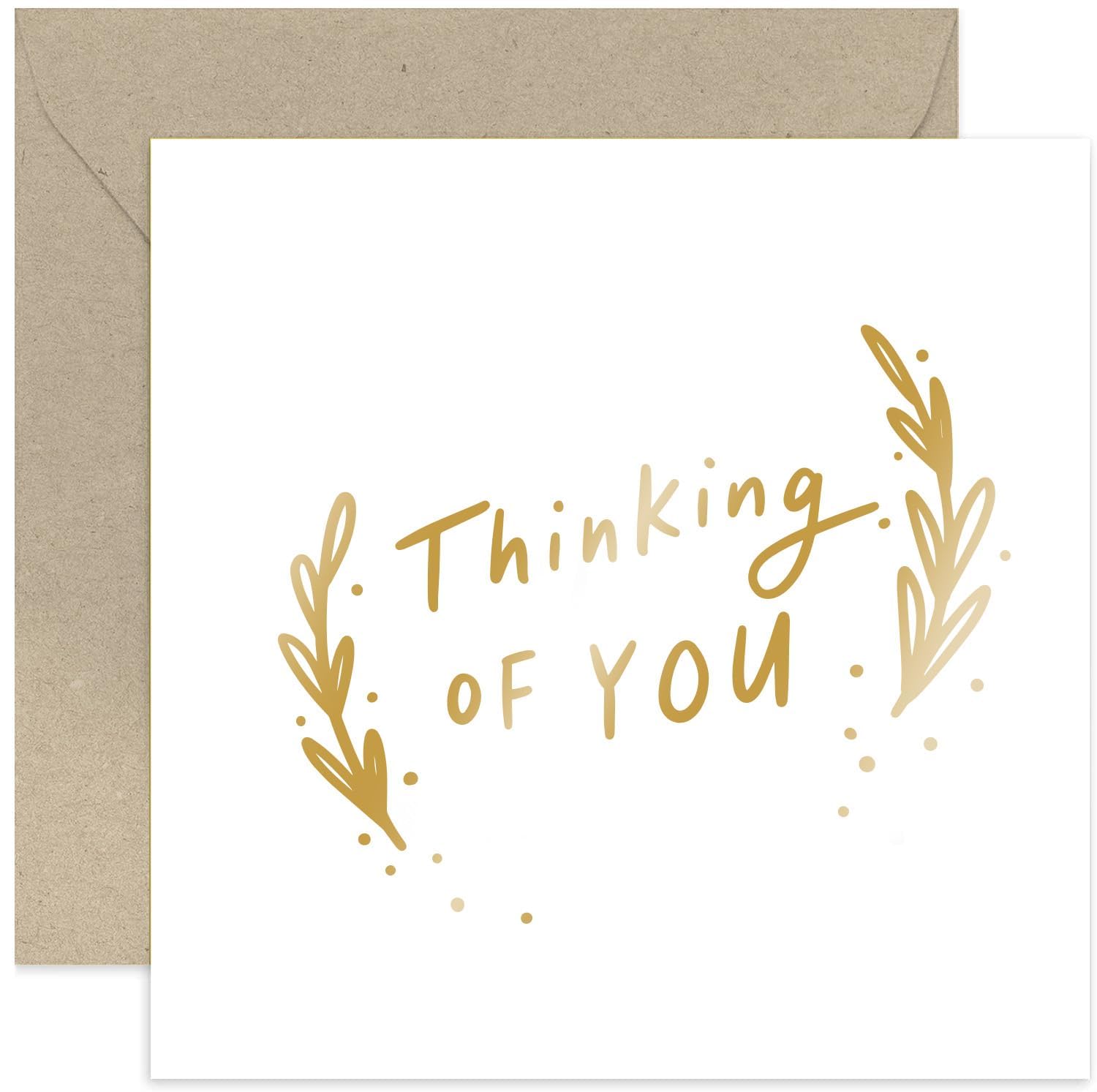 Old English Co. Thinking of You Card for Women - Condolences, Funeral, Sympathy, Get Well Soon Card for Family and Friends - Thoughtful Just To Say