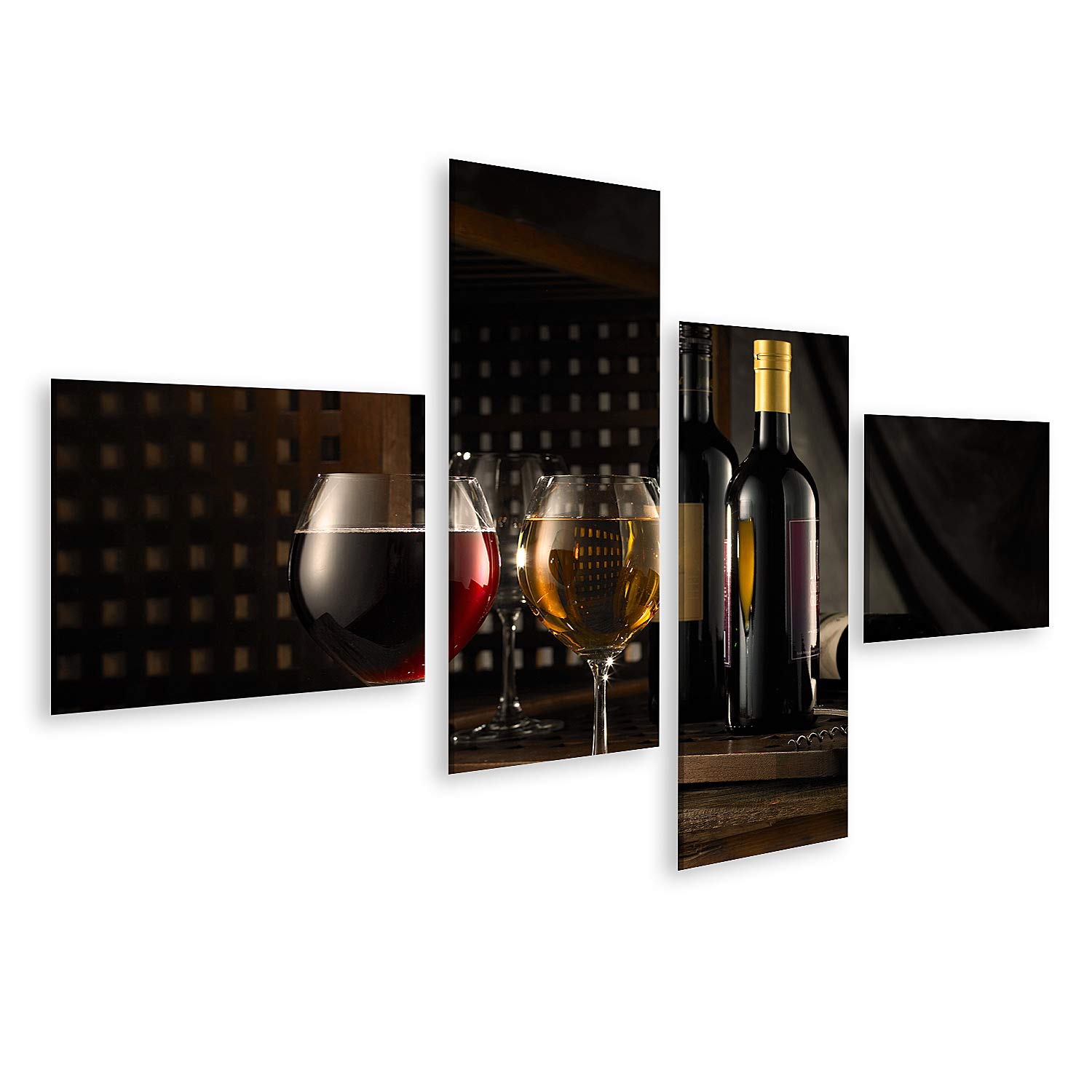 Quadro su tela rosso bianco vino murale Immagini su tela GCHW-4LPx