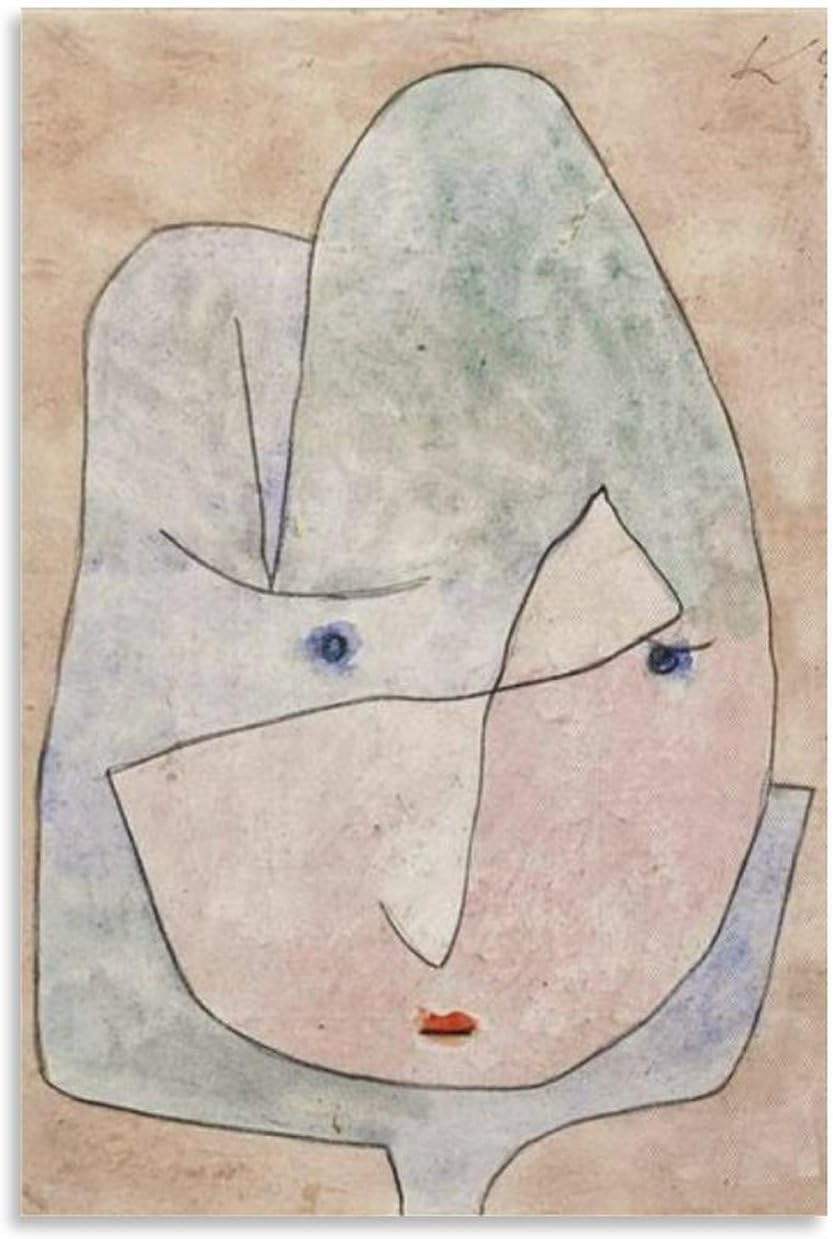 QSDTGHUIKP Paul Klee Poster Abstract Wall Art《This Flower Wishes to Fade》Canvas Painting Paul Klee Prints Aesthetic Picture for Room Decor 16x24in Frameless