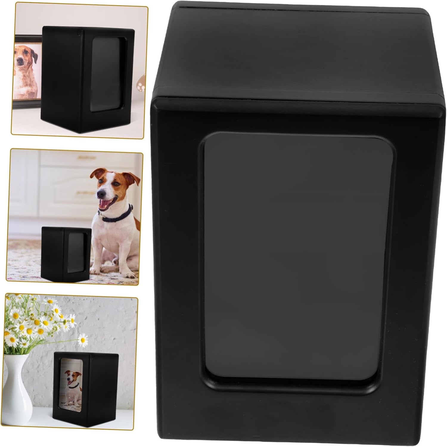 Memorial Keepsake Wooden Pet Urn Box with Frame Display Pet Burial Box for Dogs and Cats Engraving Option Compact Design for Ashes Preservation