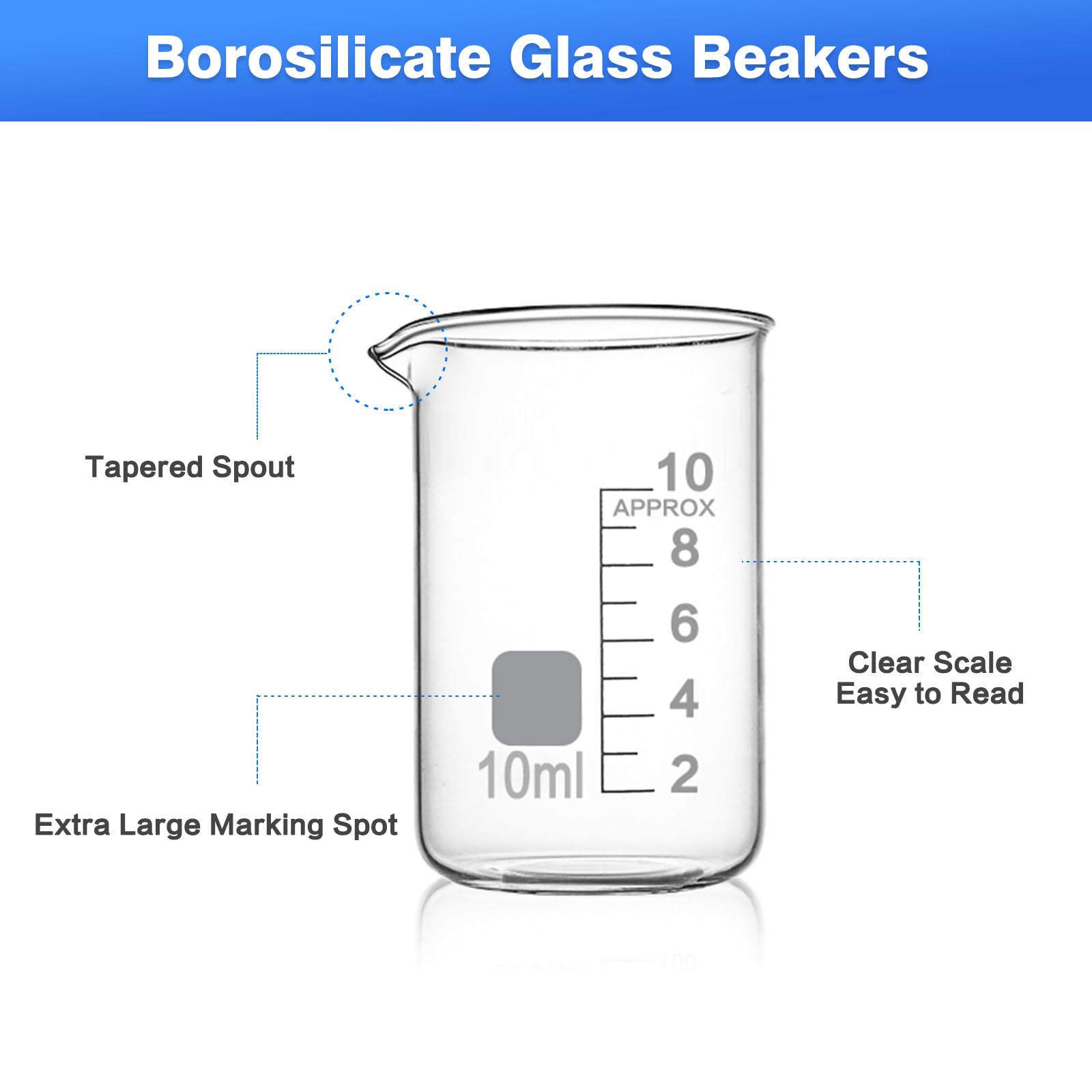 10 Bicchieri Da Laboratorio Con Coperchio - Vetreria Per Esperimenti E Evaporazione - Foto 5